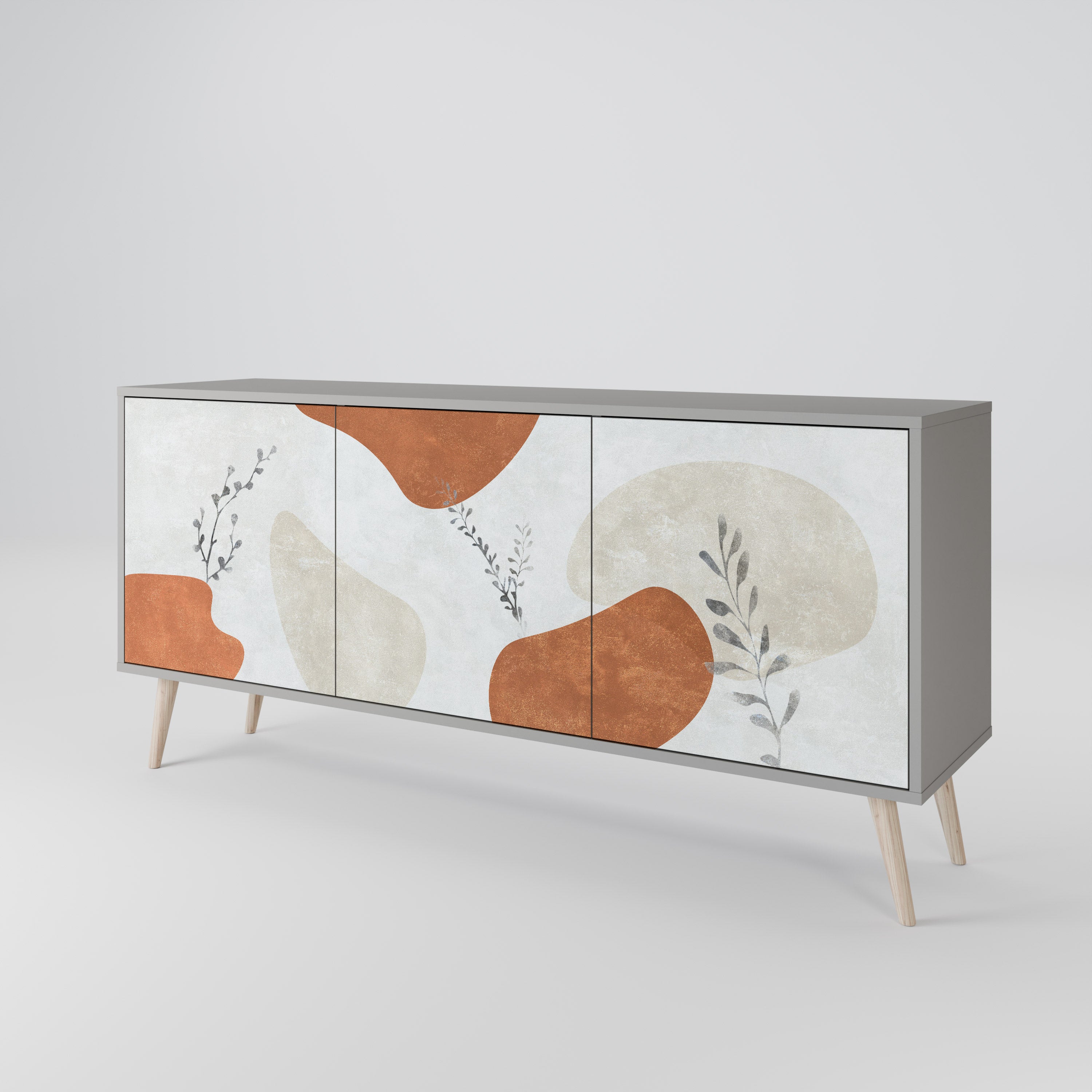 TRANQUIL TWIG Komoda 3-drzwiowa korpus Szary