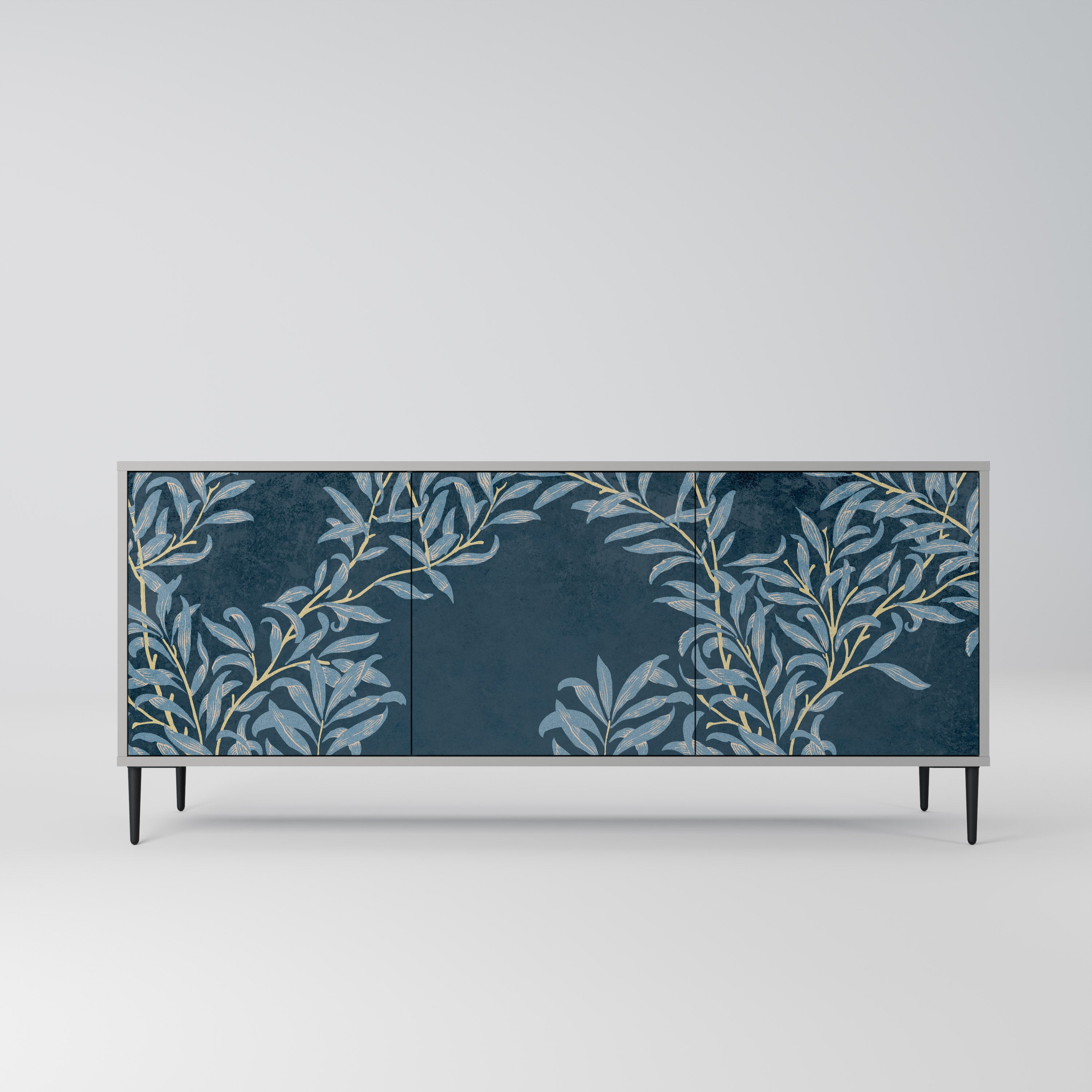 BLUE LEAVES Komoda 3-drzwiowa korpus Szary