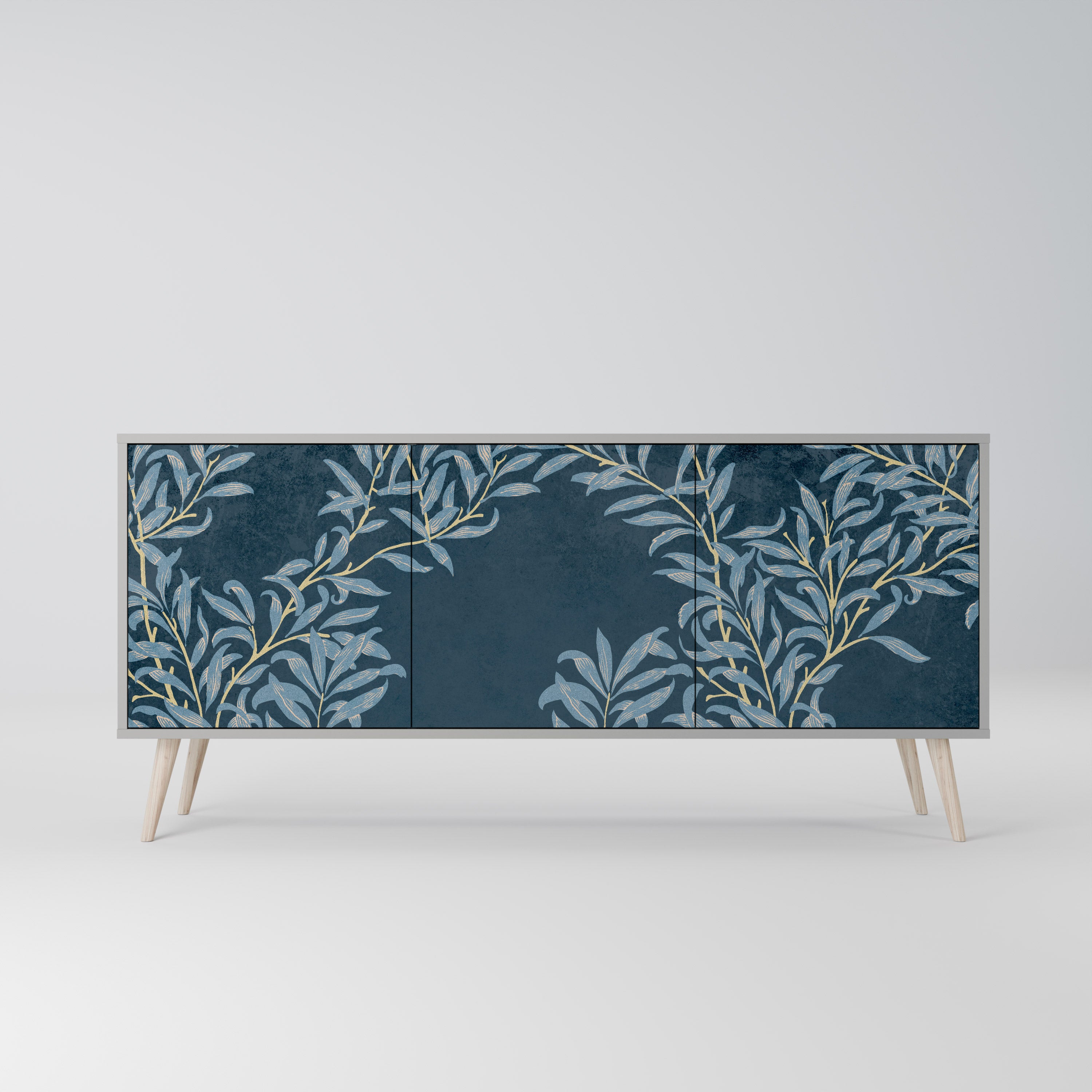 BLUE LEAVES Komoda 3-drzwiowa korpus Szary