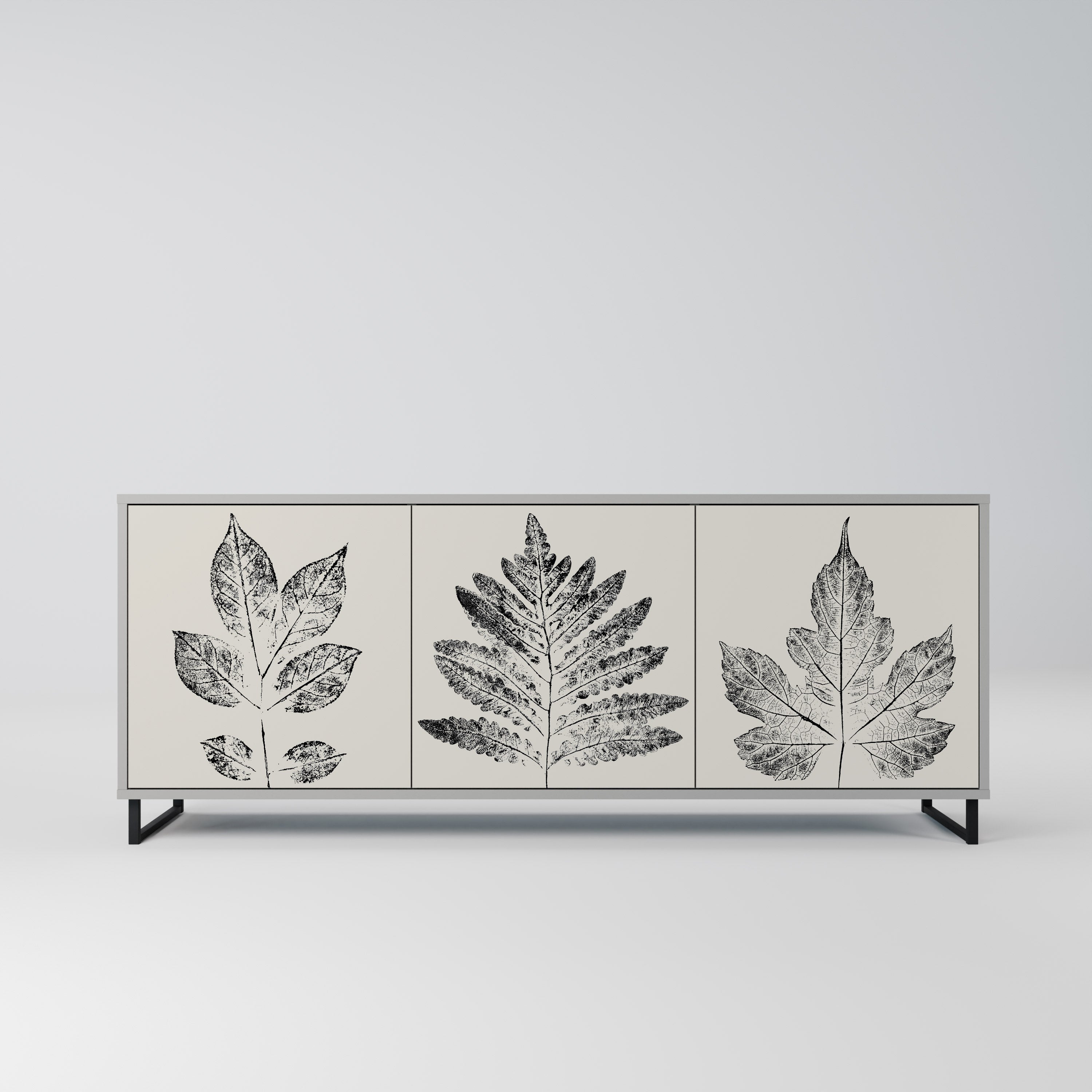 LEAFY STAMPS Komoda 3-drzwiowa korpus Szary