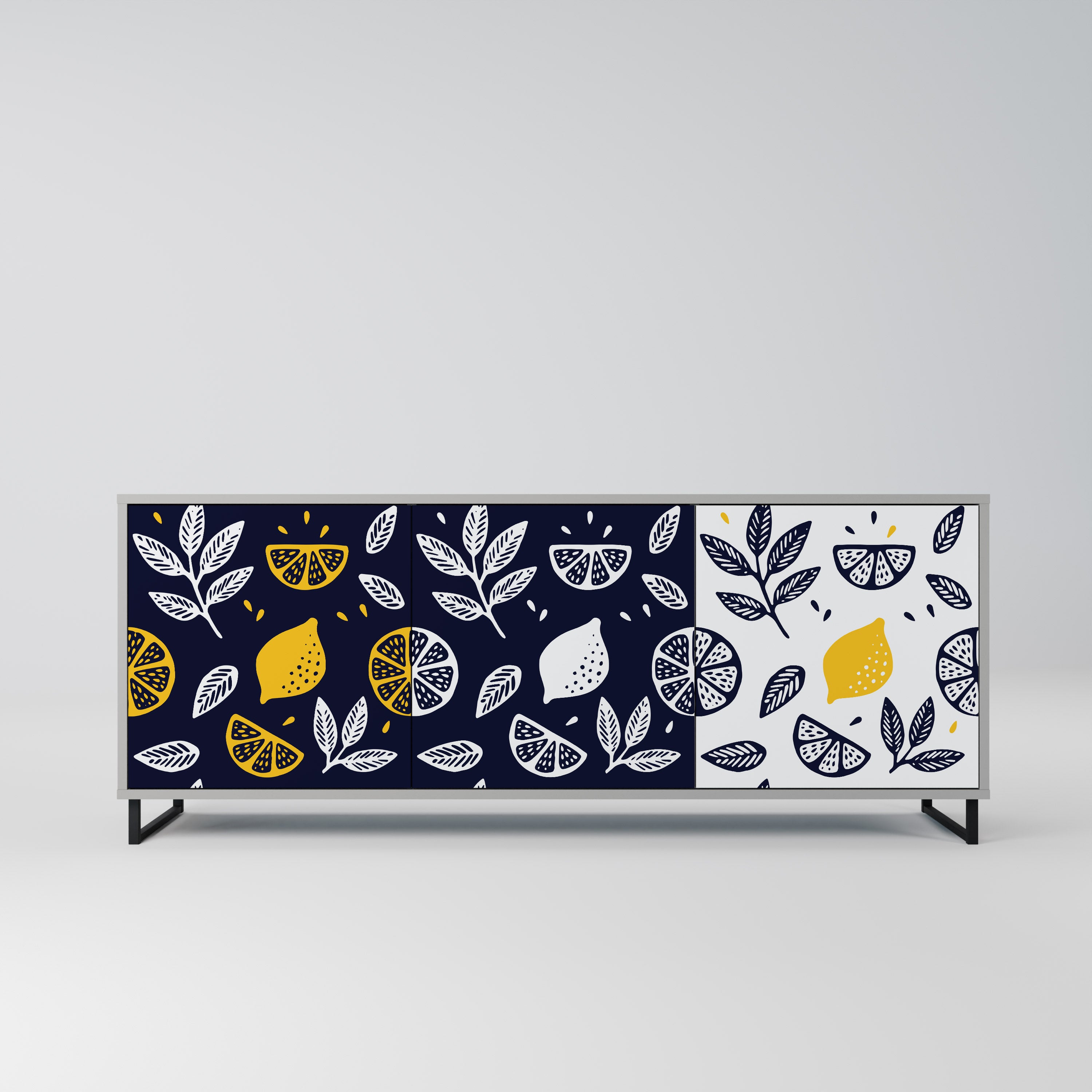 CITRUS BLACK AND WHITE Komoda 3-drzwiowa korpus Szary