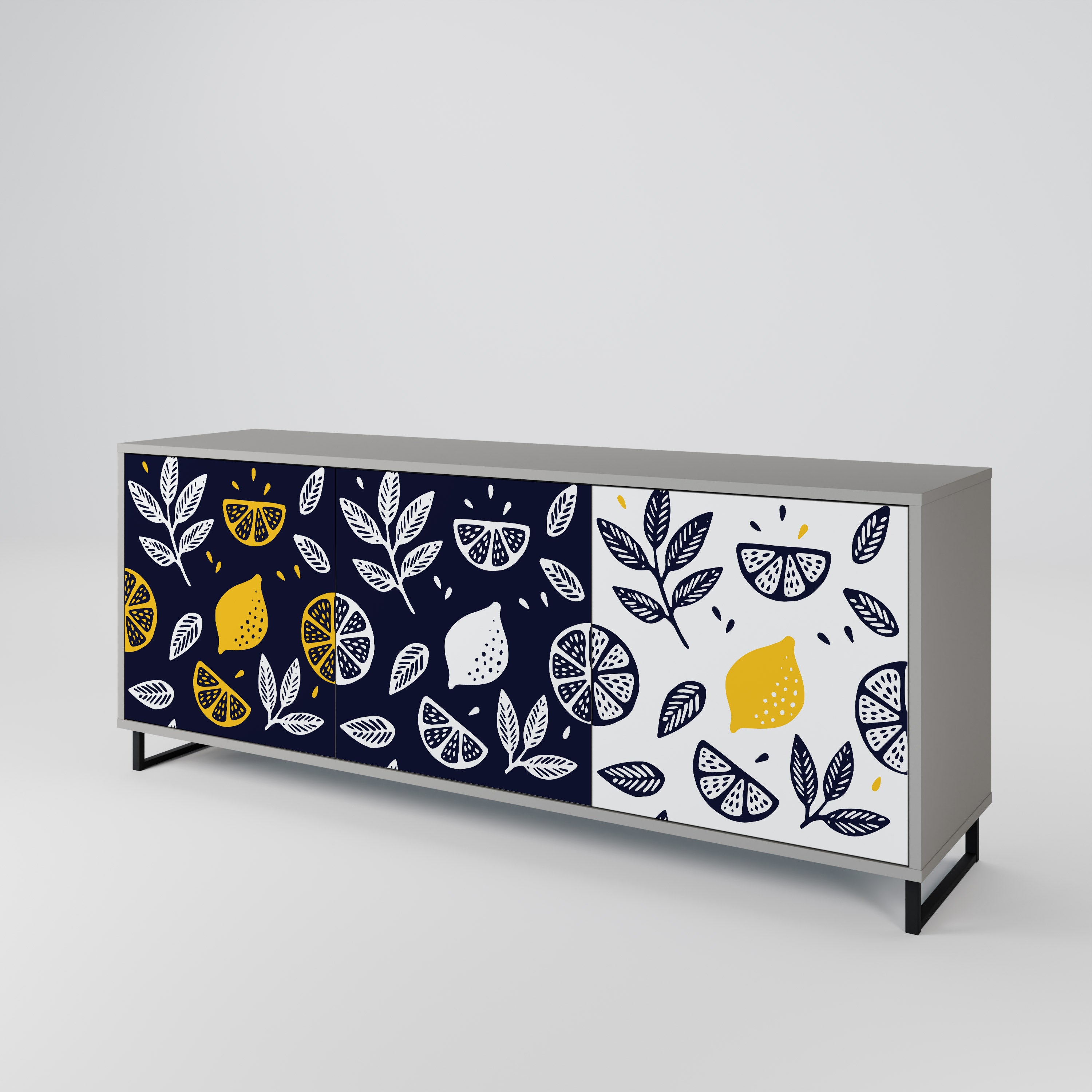 CITRUS BLACK AND WHITE Komoda 3-drzwiowa korpus Szary