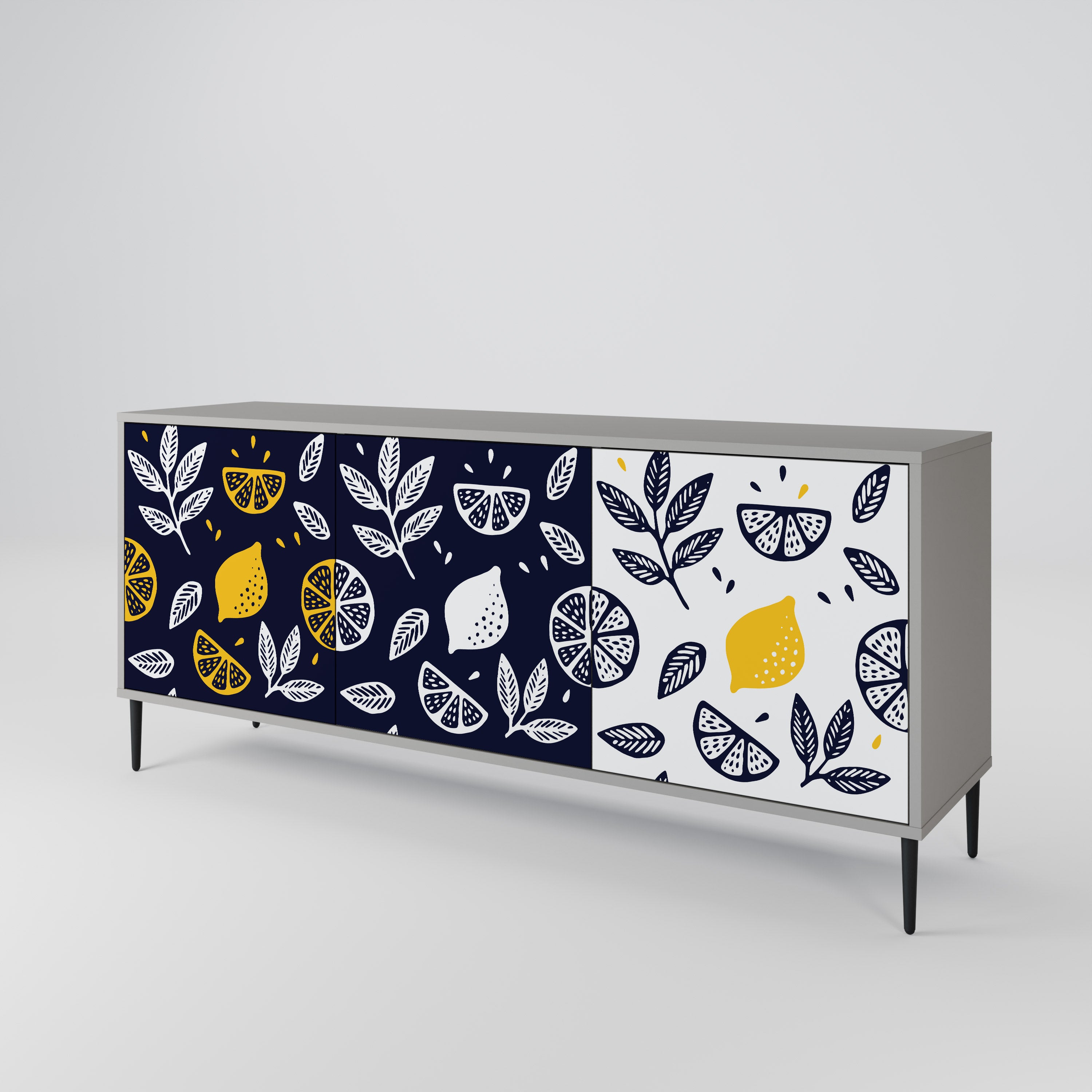 CITRUS BLACK AND WHITE Komoda 3-drzwiowa korpus Szary