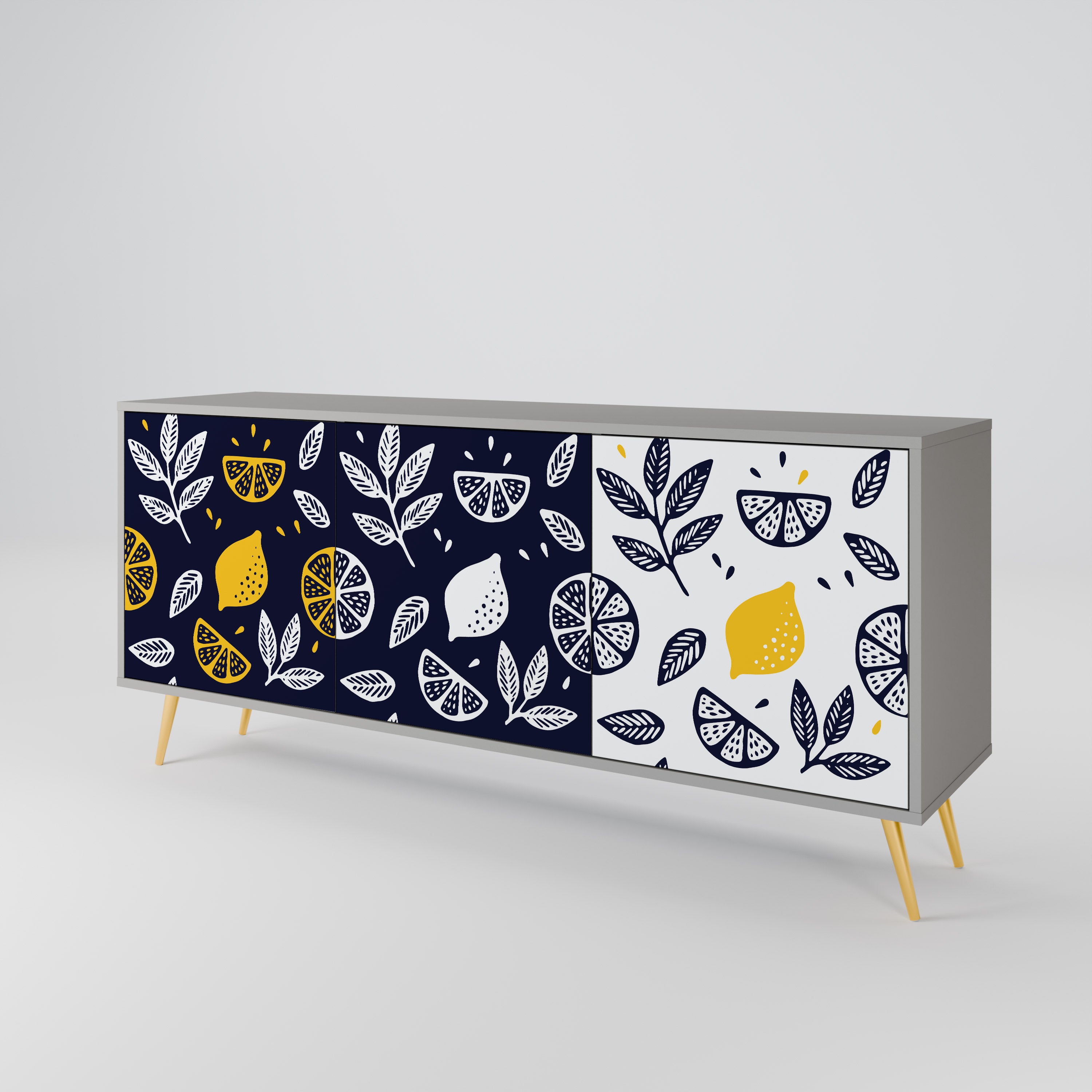 CITRUS BLACK AND WHITE Komoda 3-drzwiowa korpus Szary