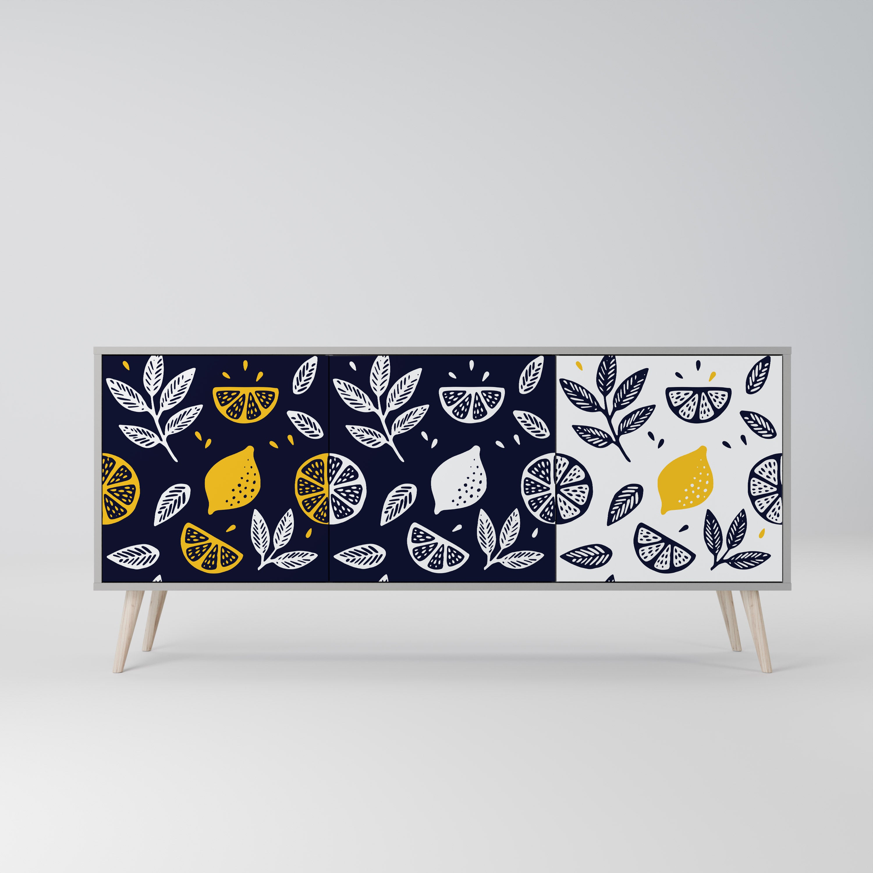 CITRUS BLACK AND WHITE Komoda 3-drzwiowa korpus Szary