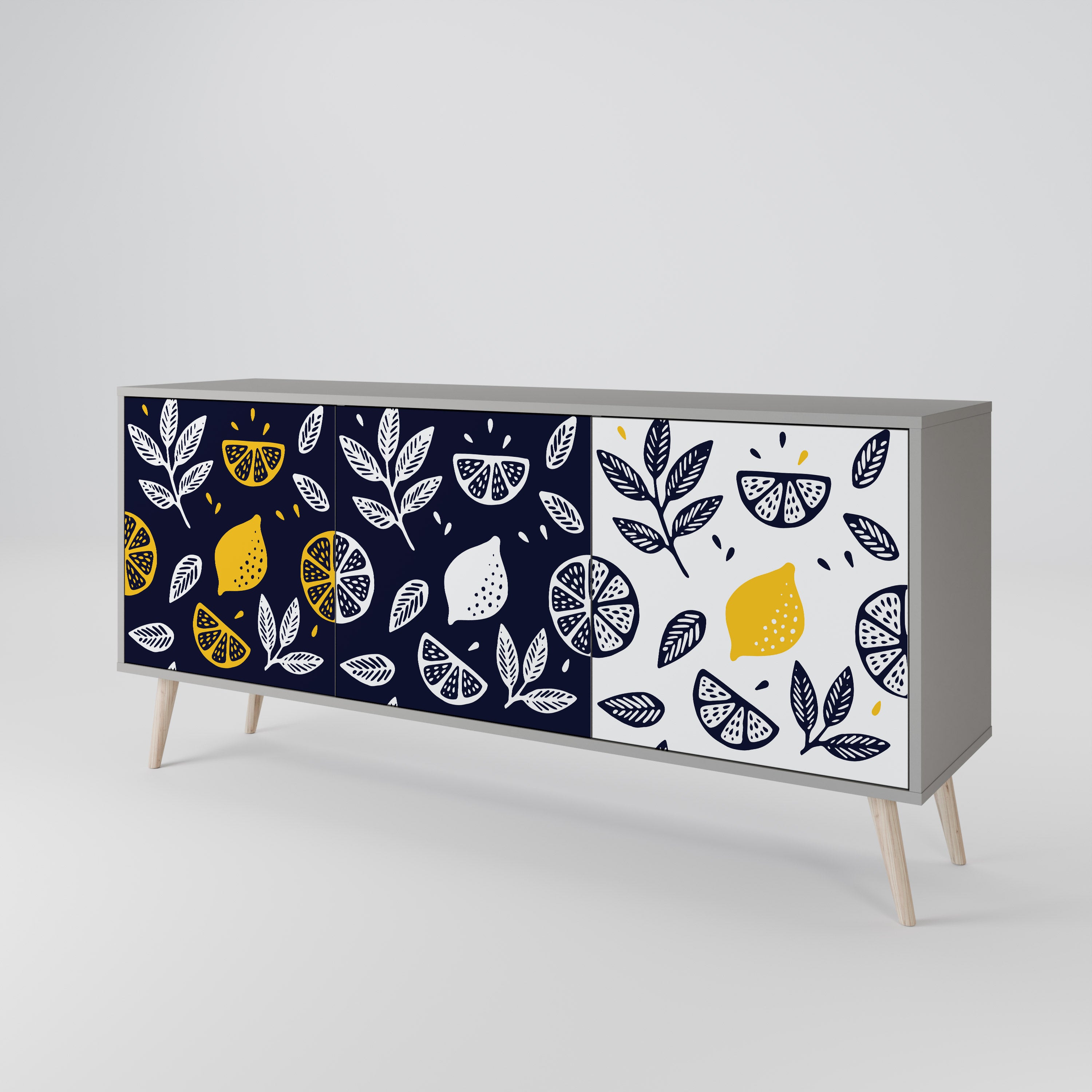 CITRUS BLACK AND WHITE Komoda 3-drzwiowa korpus Szary