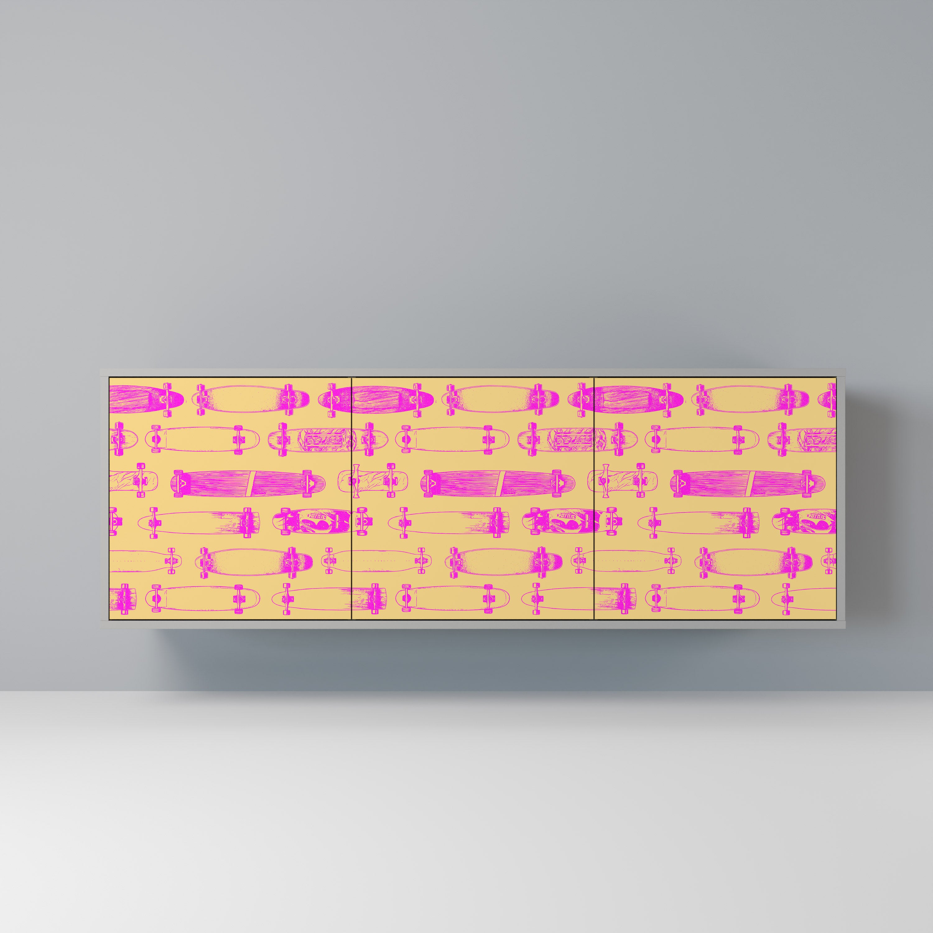 SKATEBOARD ARTISTRY Komoda 3-drzwiowa korpus Szary