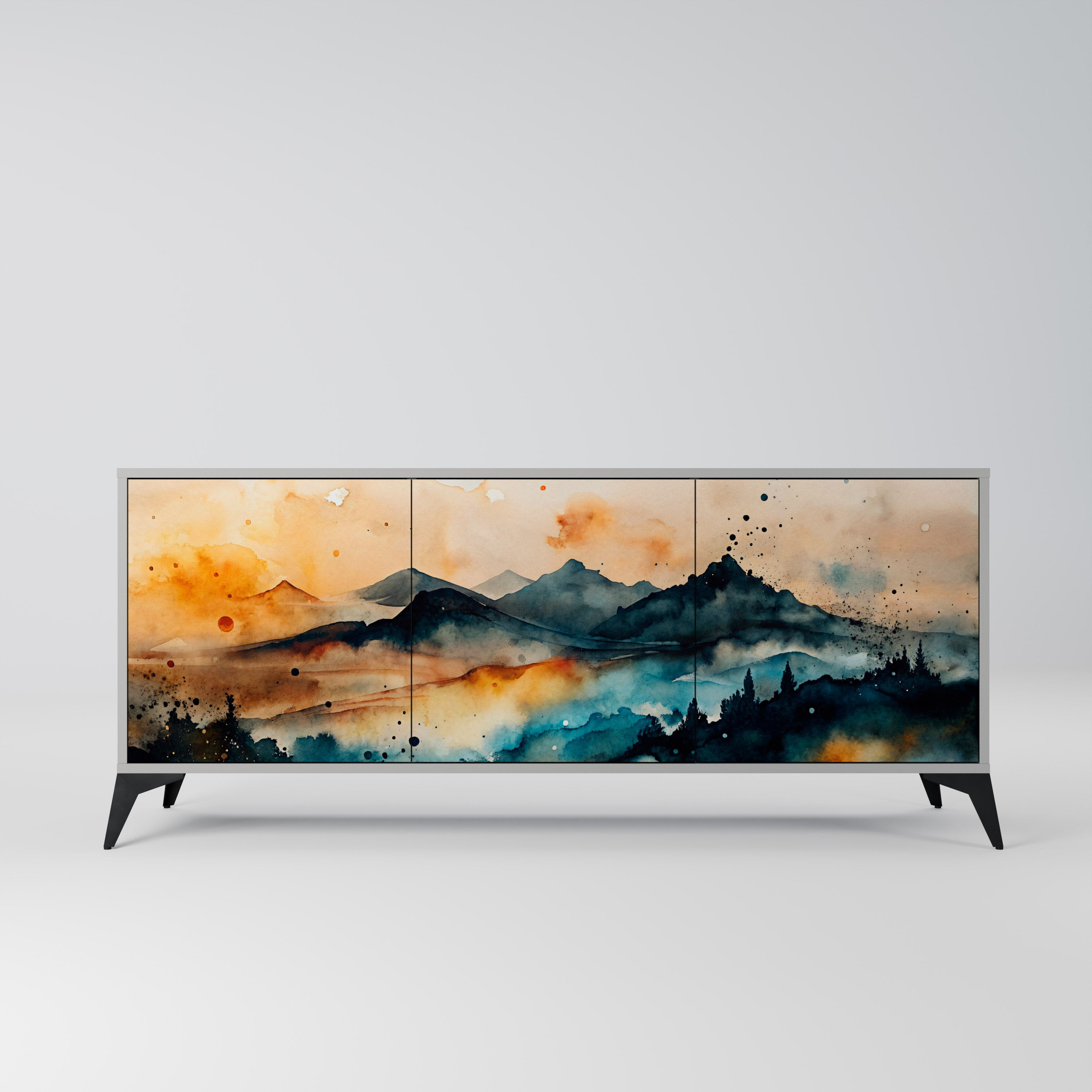 OMINOUS MOUNTAINS Komoda 3-drzwiowa korpus Szary
