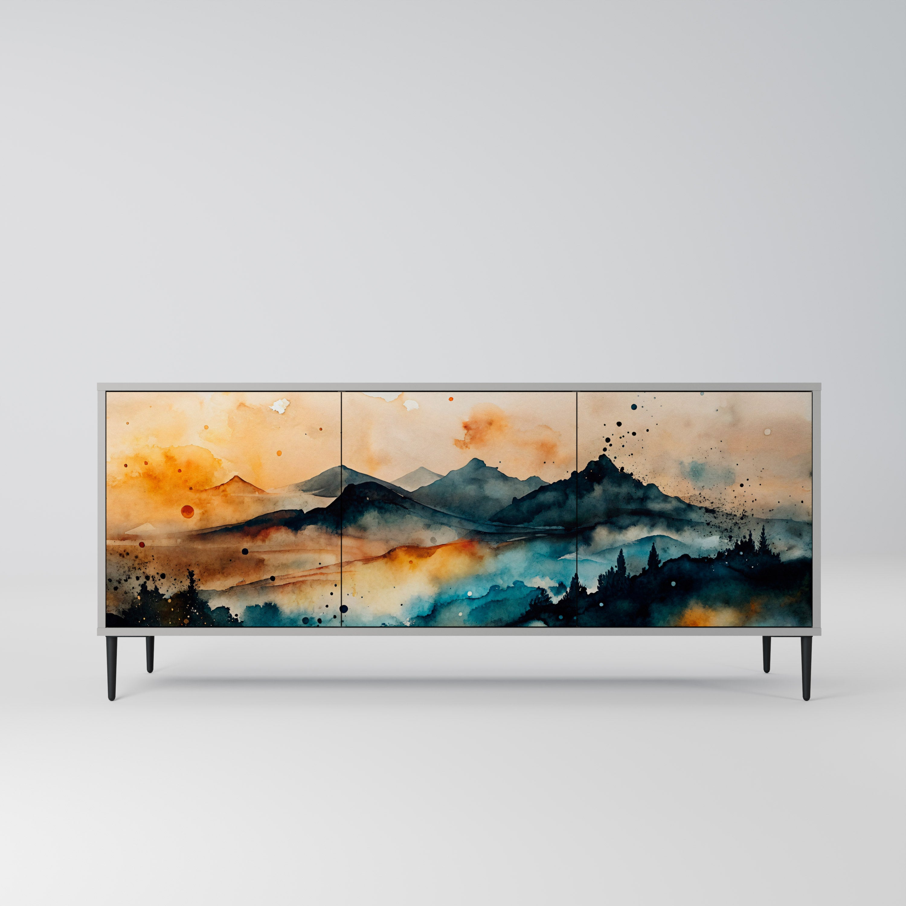 OMINOUS MOUNTAINS Komoda 3-drzwiowa korpus Szary