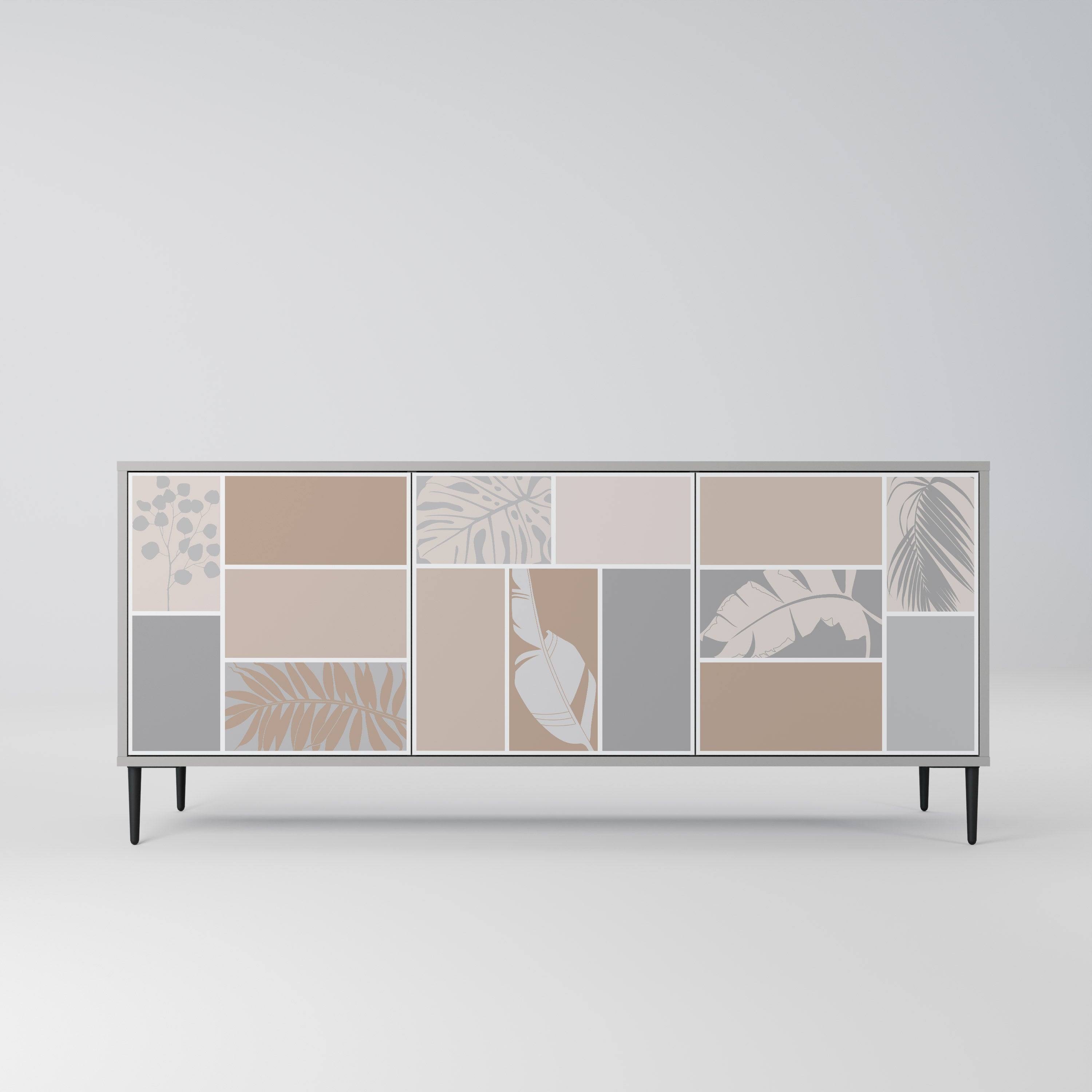 TROPICAL SHAPES Komoda 3-drzwiowa korpus Szary