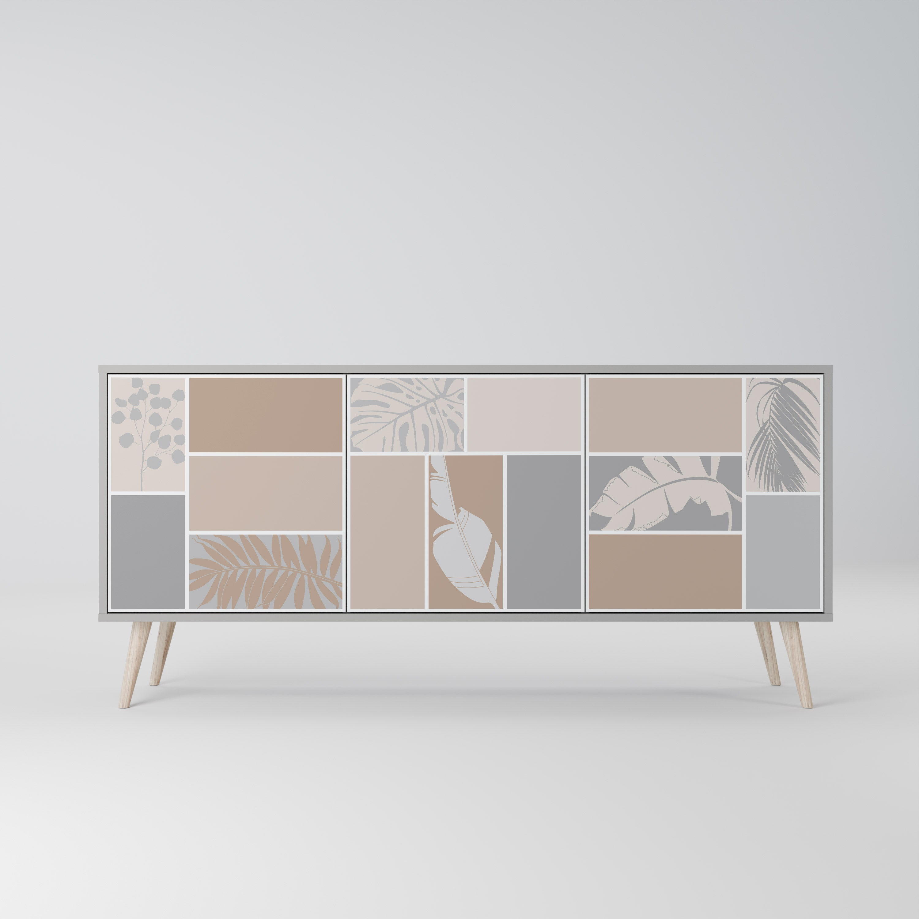 TROPICAL SHAPES Komoda 3-drzwiowa korpus Szary