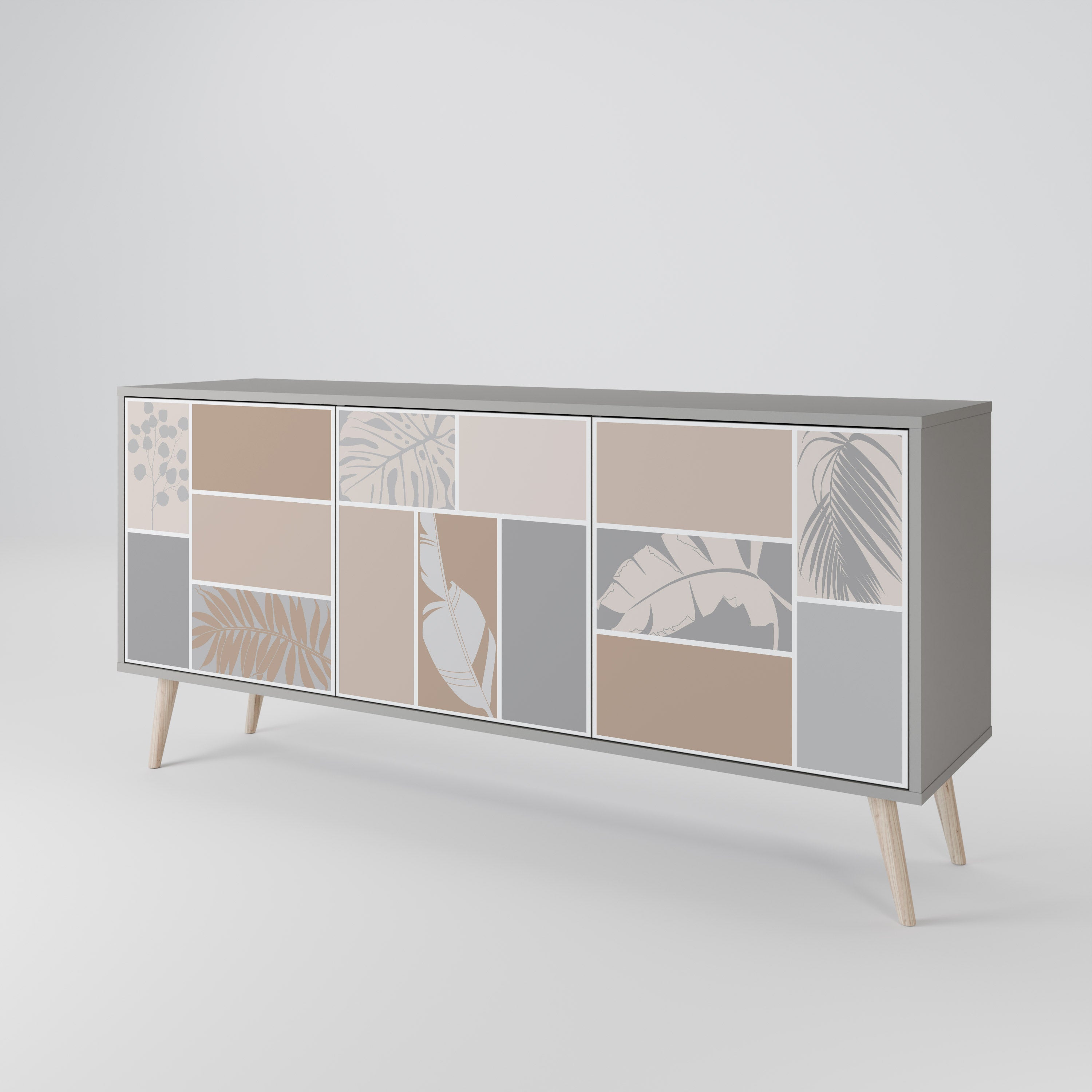 TROPICAL SHAPES Komoda 3-drzwiowa korpus Szary