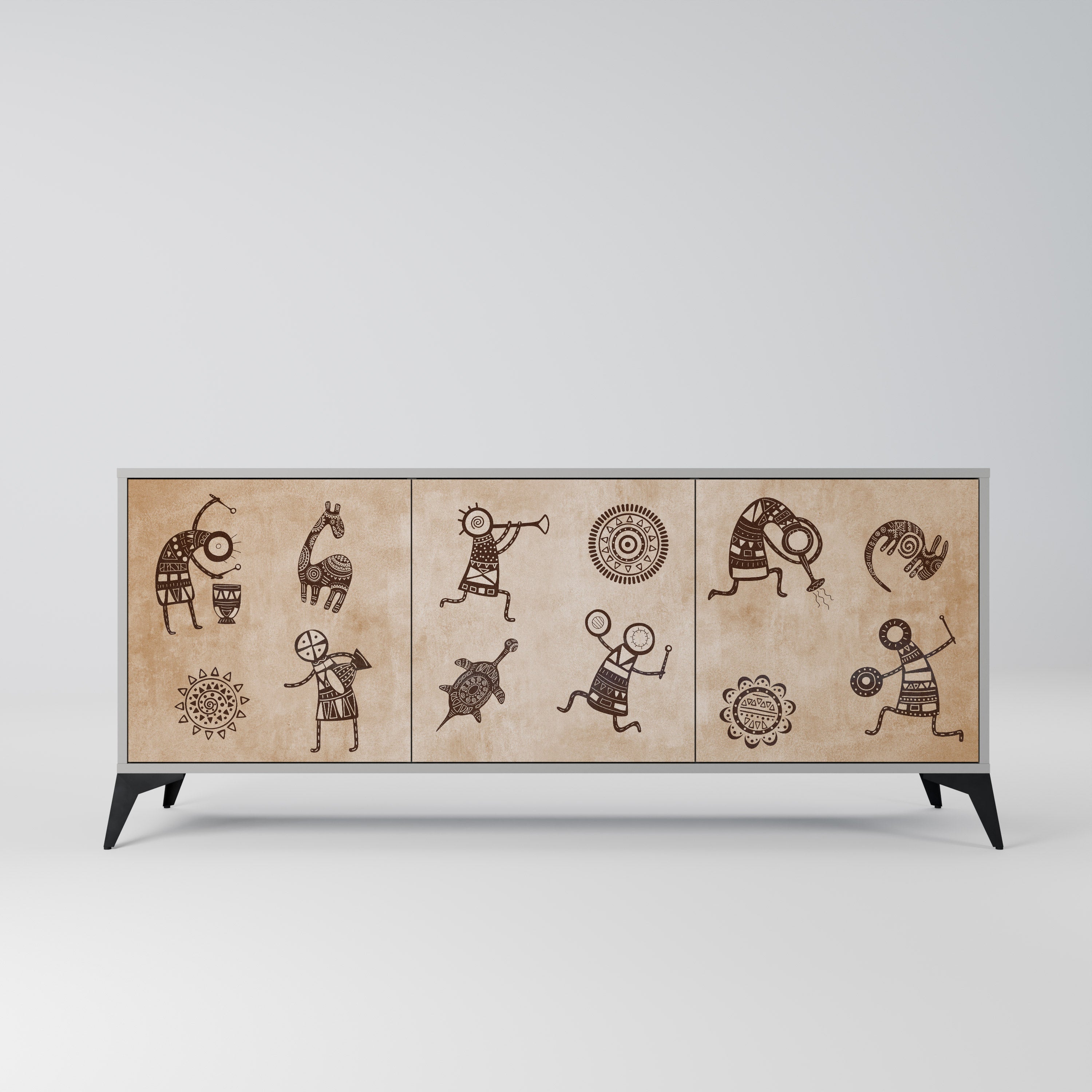 AFRICAN STYLE Komoda 3-drzwiowa korpus Szary