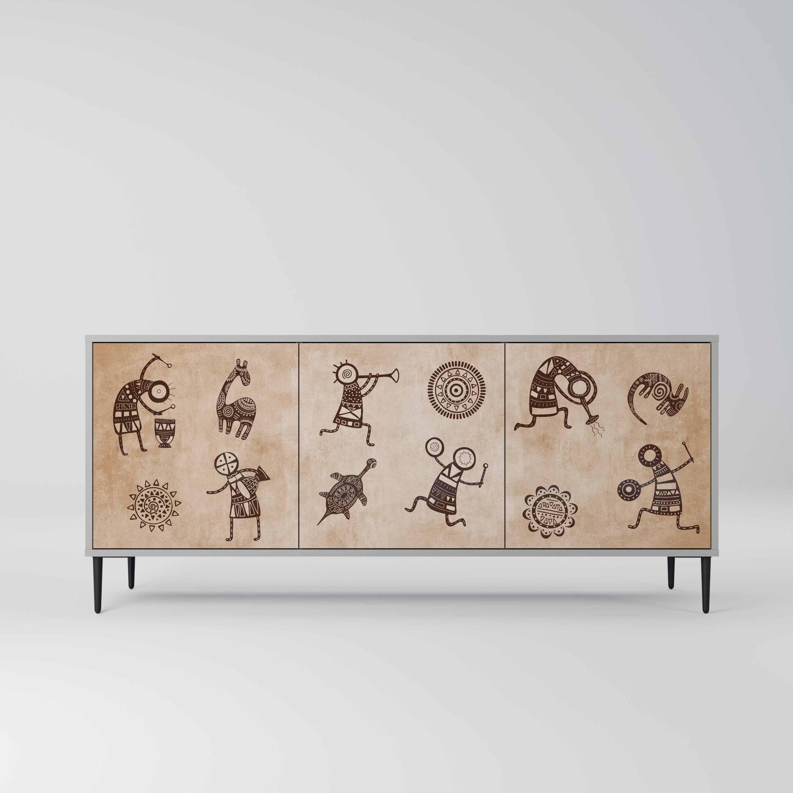 AFRICAN STYLE Komoda 3-drzwiowa korpus Szary
