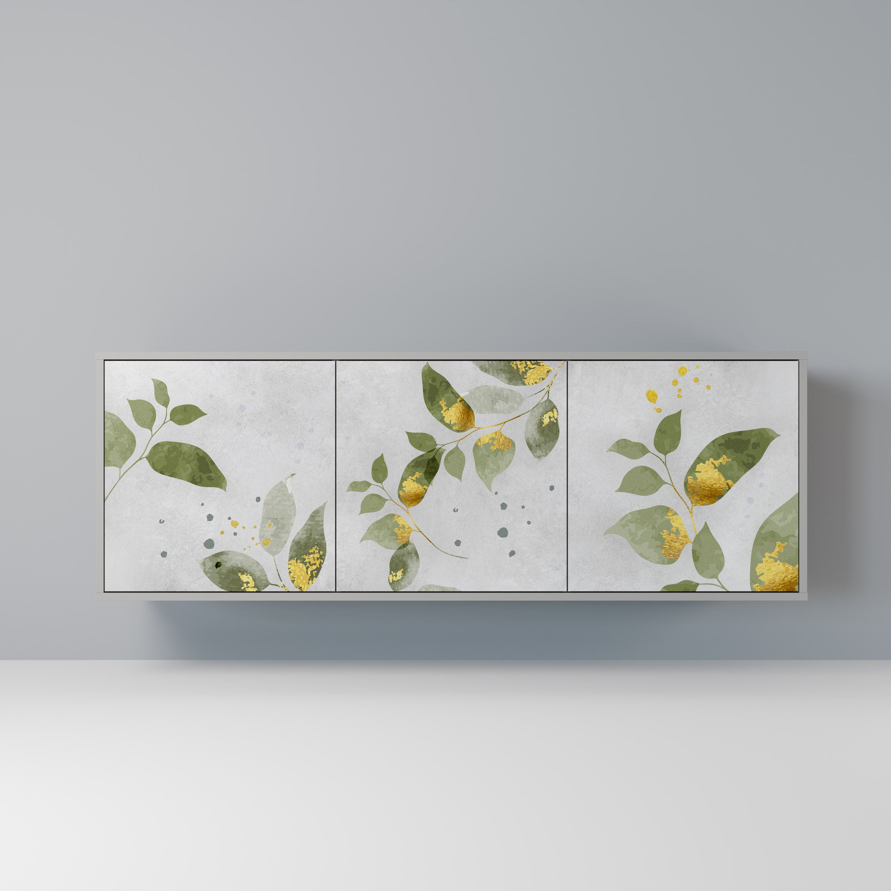 ELEGANT BOTANICS Komoda 3-drzwiowa korpus Szary