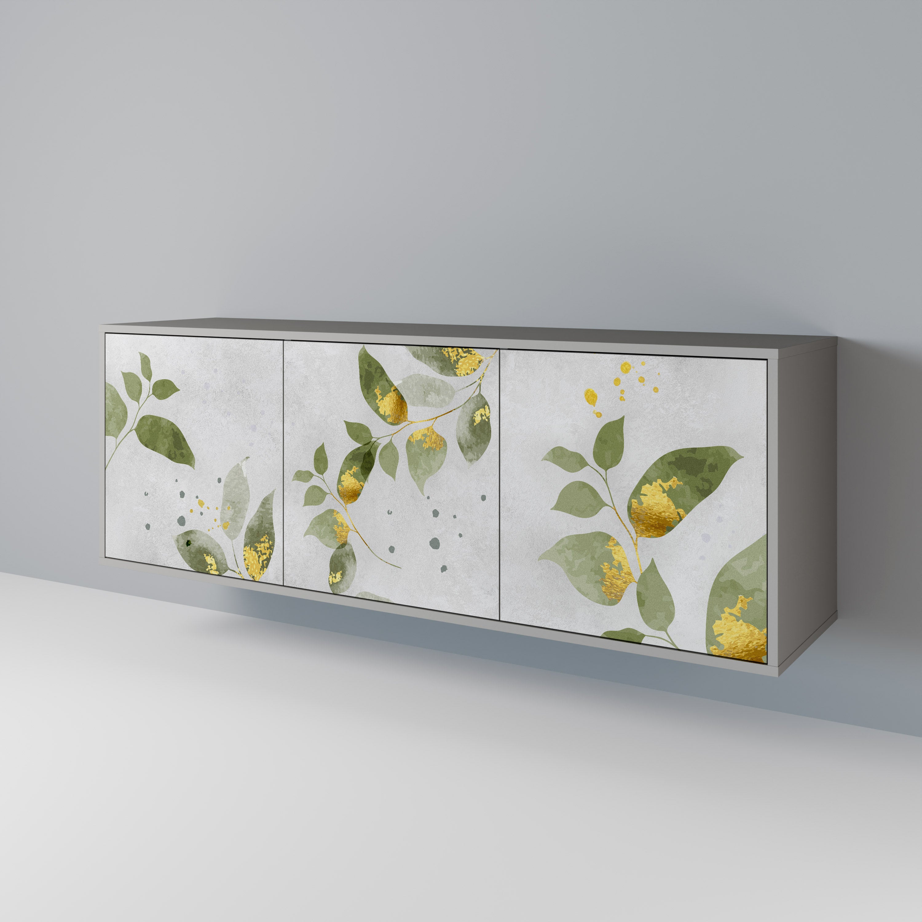 ELEGANT BOTANICS Komoda 3-drzwiowa korpus Szary