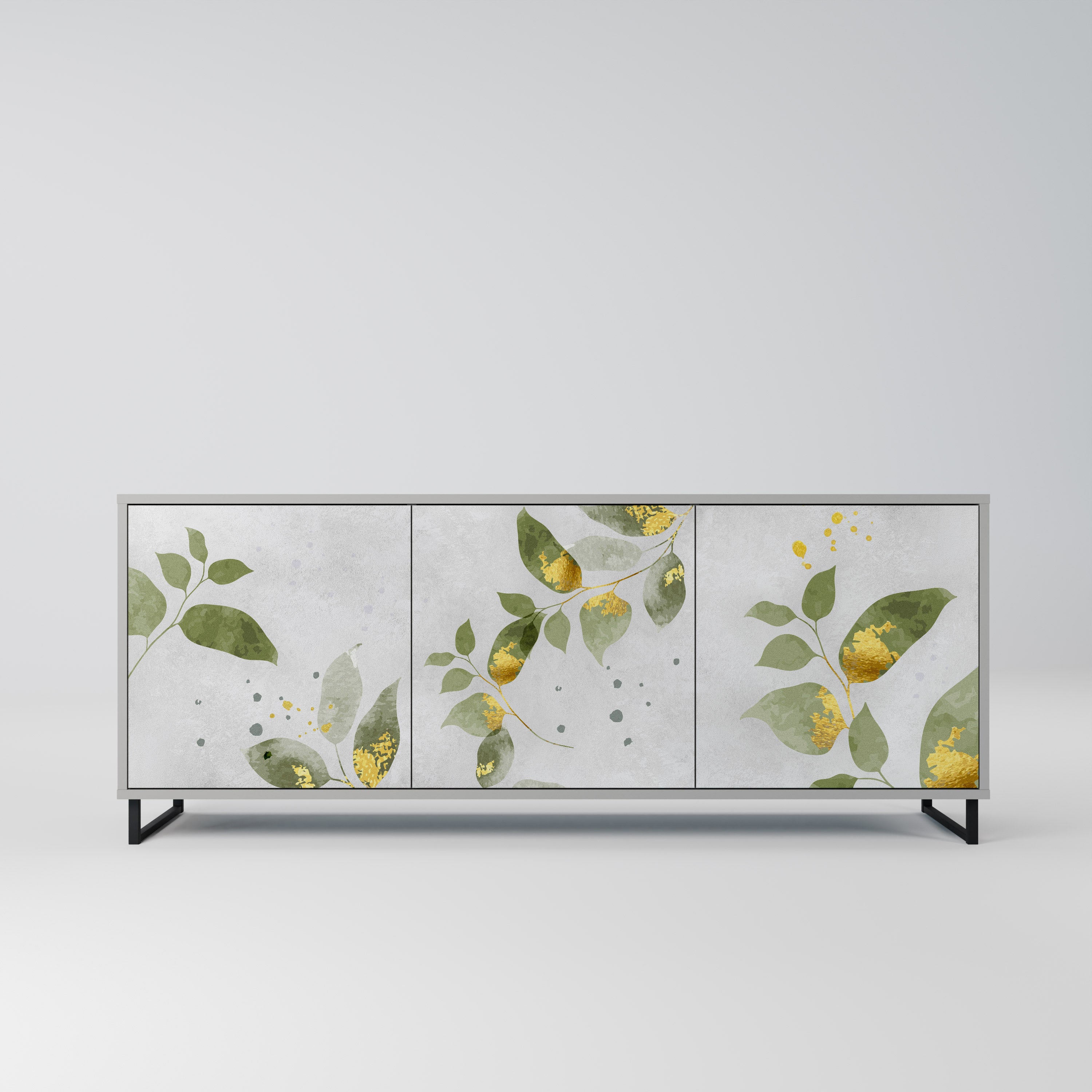 ELEGANT BOTANICS Komoda 3-drzwiowa korpus Szary