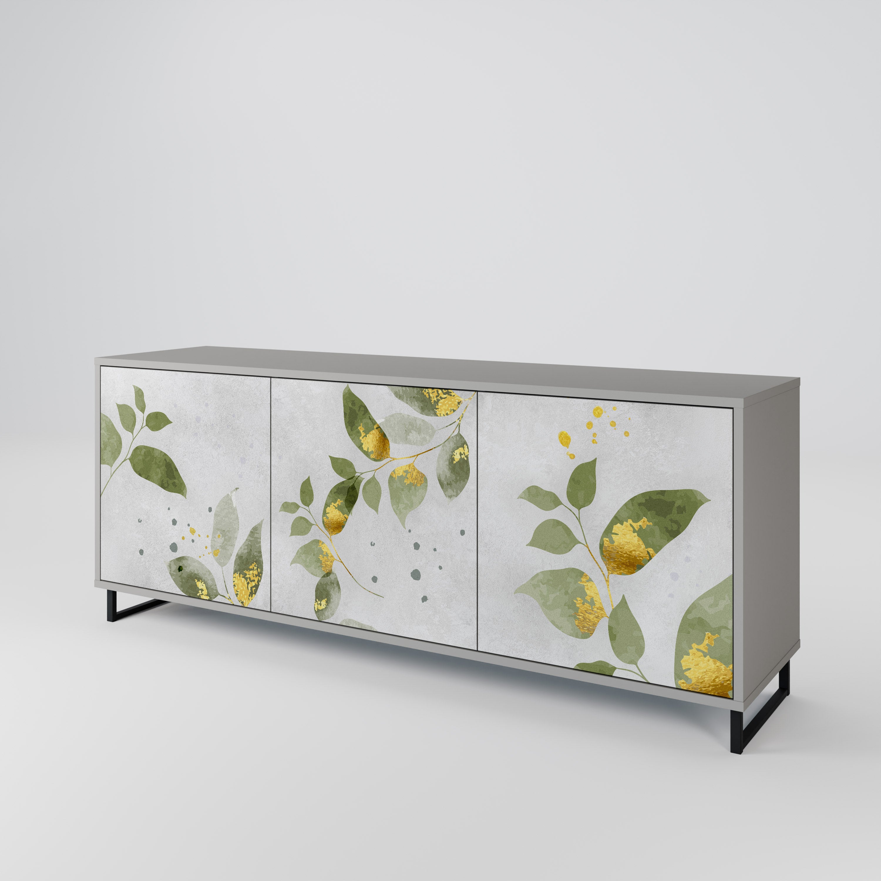 ELEGANT BOTANICS Komoda 3-drzwiowa korpus Szary