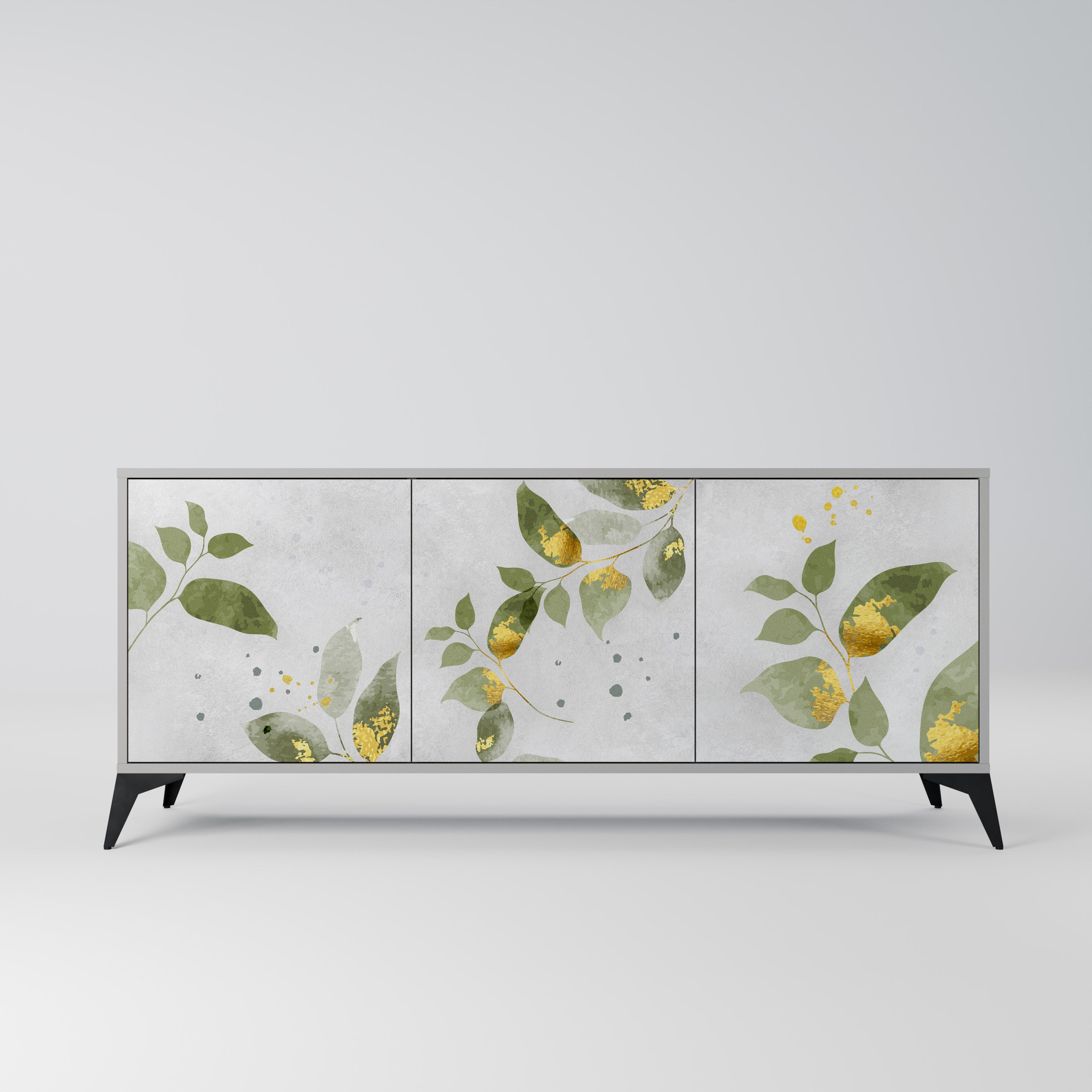 ELEGANT BOTANICS Komoda 3-drzwiowa korpus Szary
