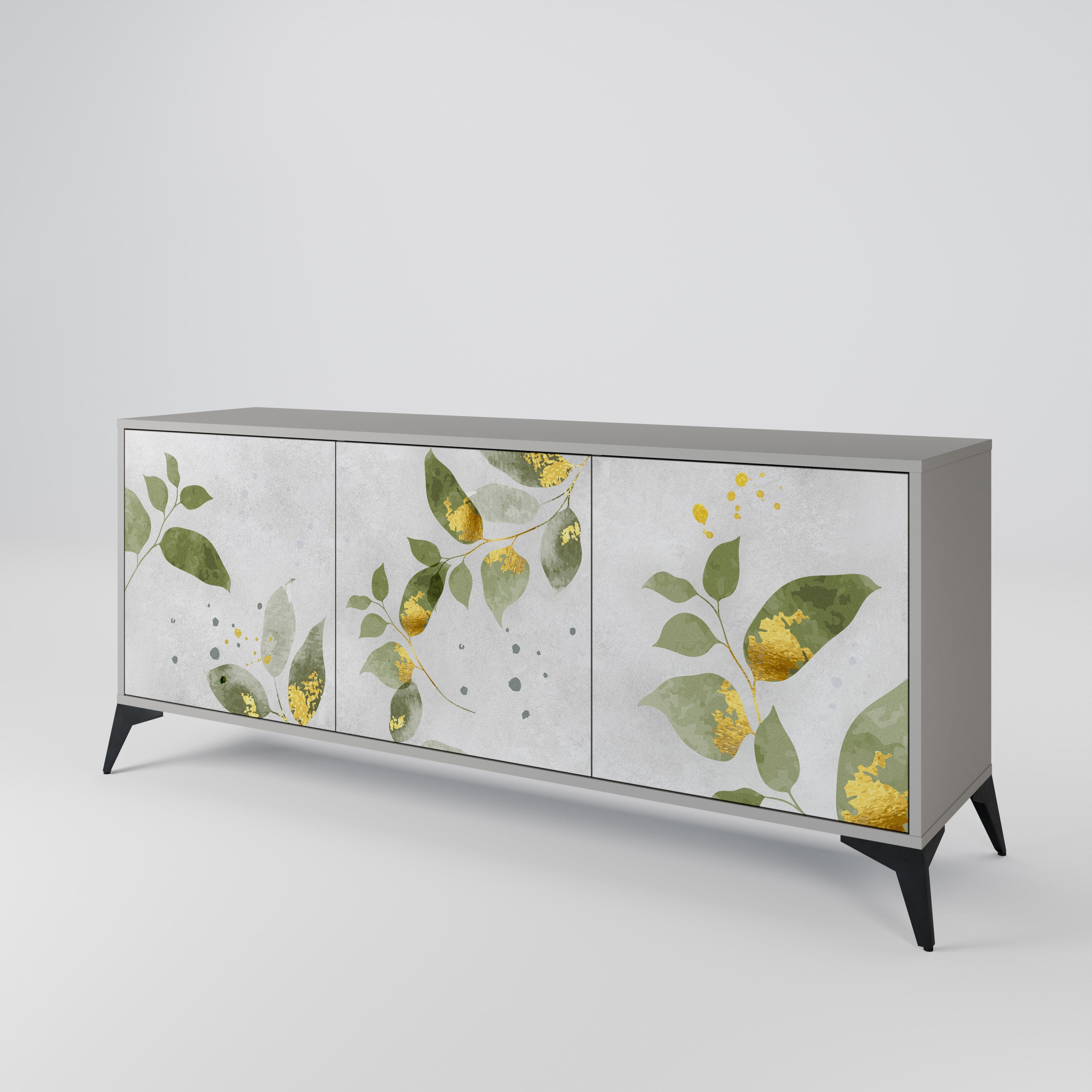 ELEGANT BOTANICS Komoda 3-drzwiowa korpus Szary