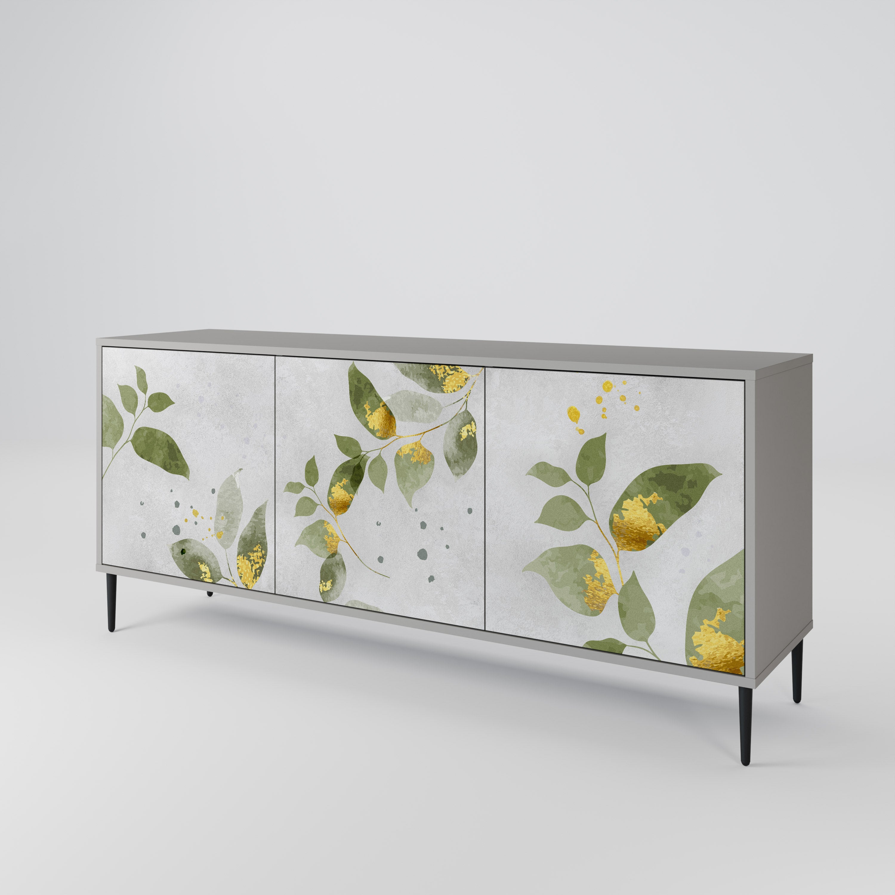 ELEGANT BOTANICS Komoda 3-drzwiowa korpus Szary