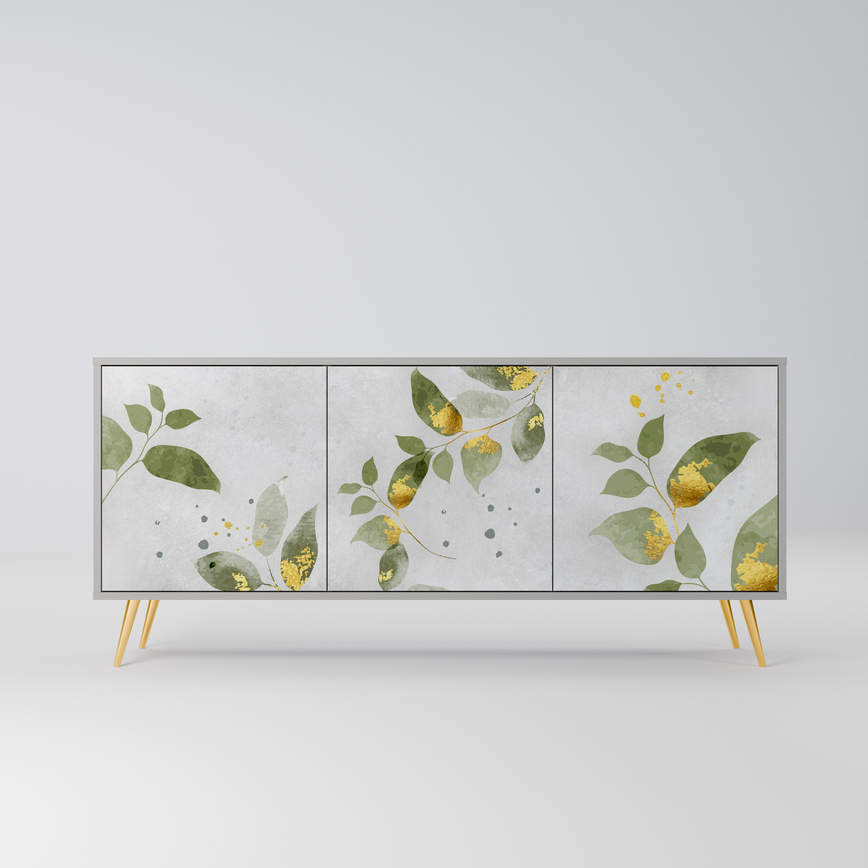 ELEGANT BOTANICS Komoda 3-drzwiowa korpus Szary
