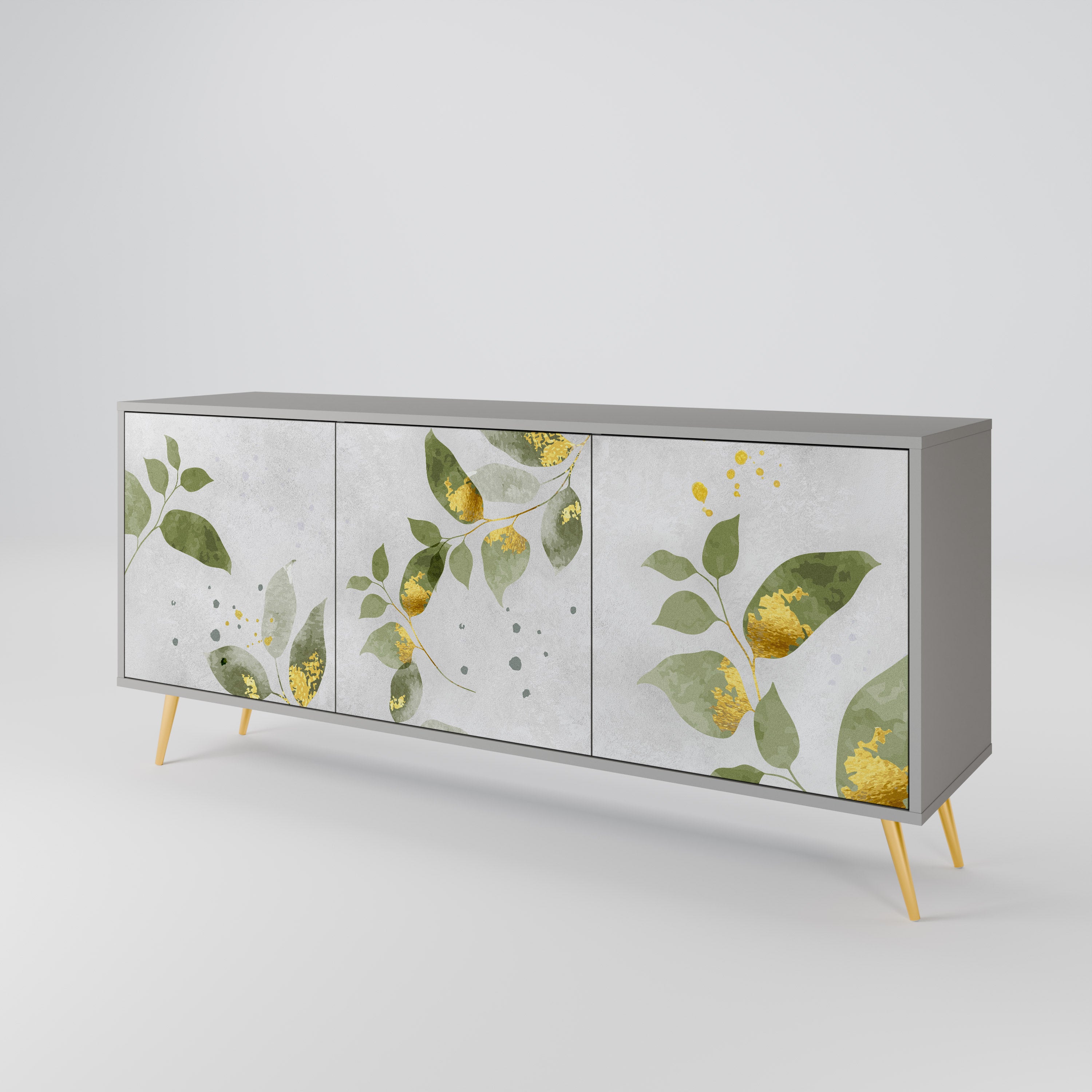 ELEGANT BOTANICS Komoda 3-drzwiowa korpus Szary