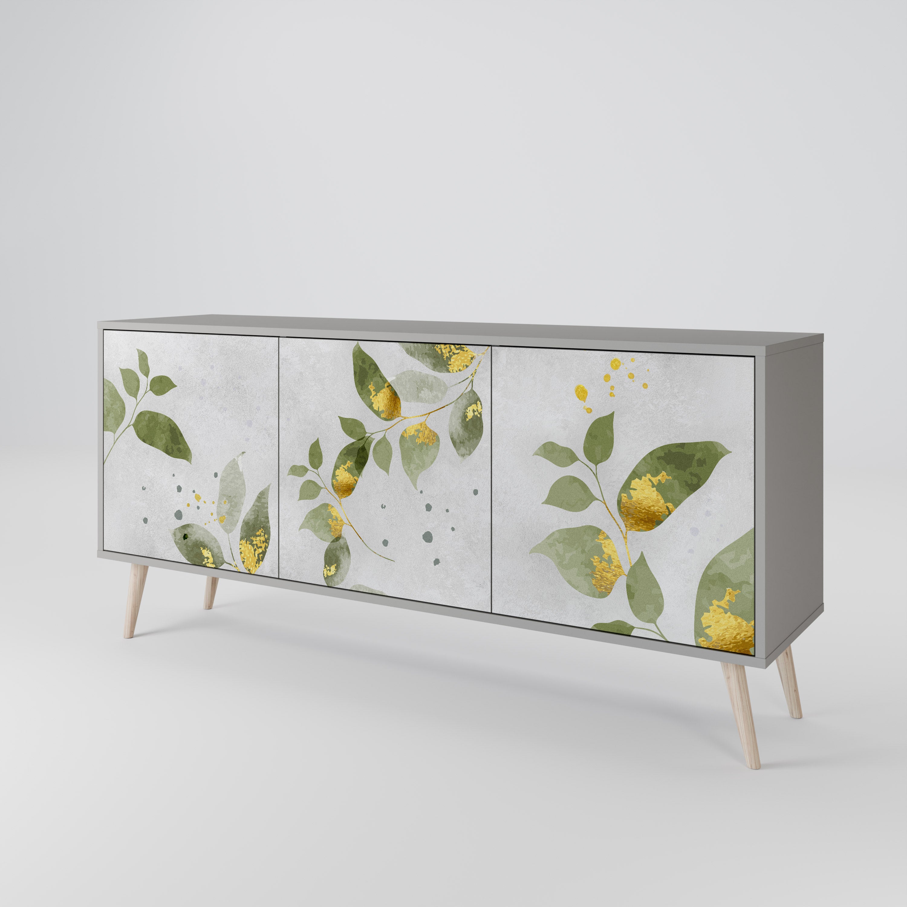 ELEGANT BOTANICS Komoda 3-drzwiowa korpus Szary