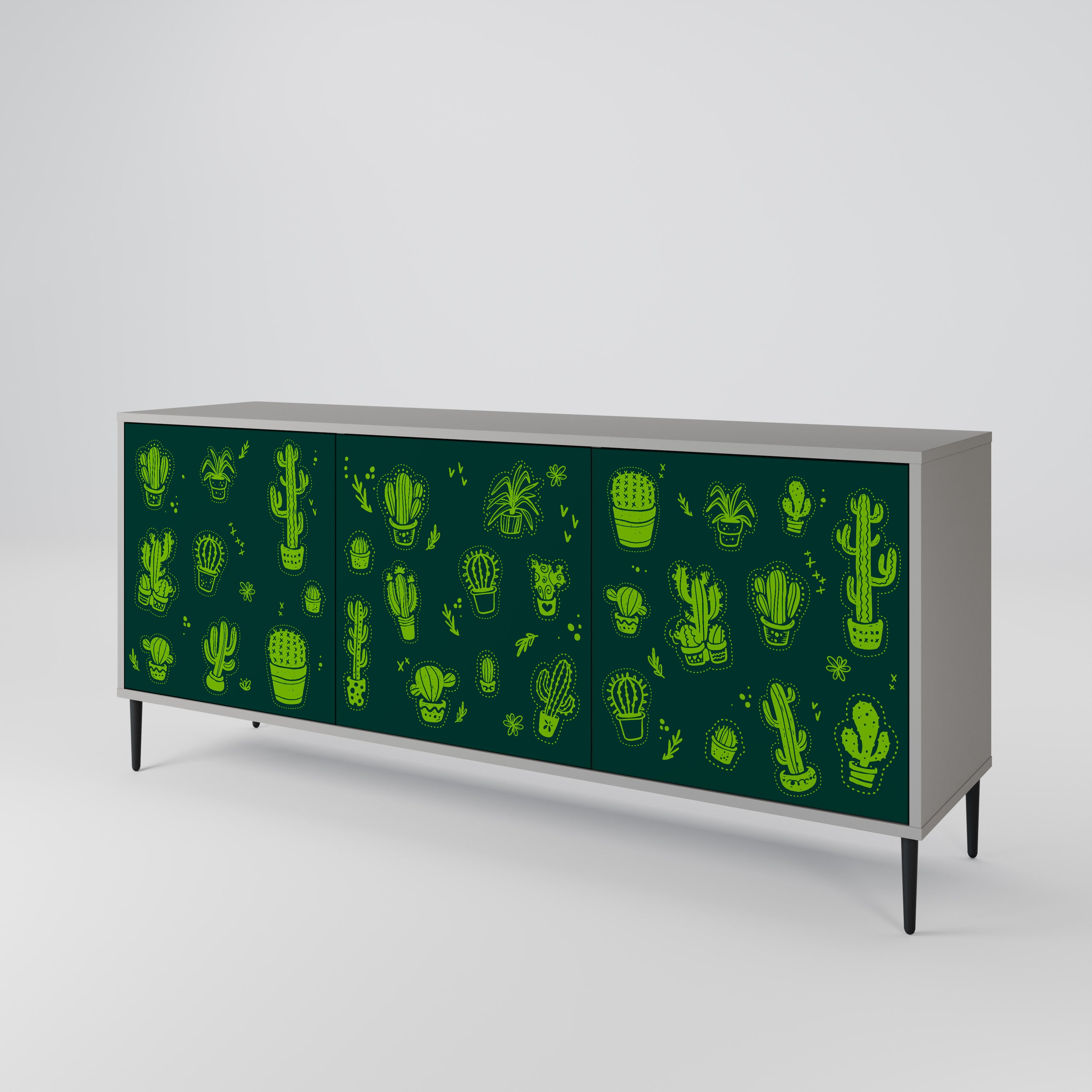 DESERT GREEN Komoda 3-drzwiowa korpus Szary