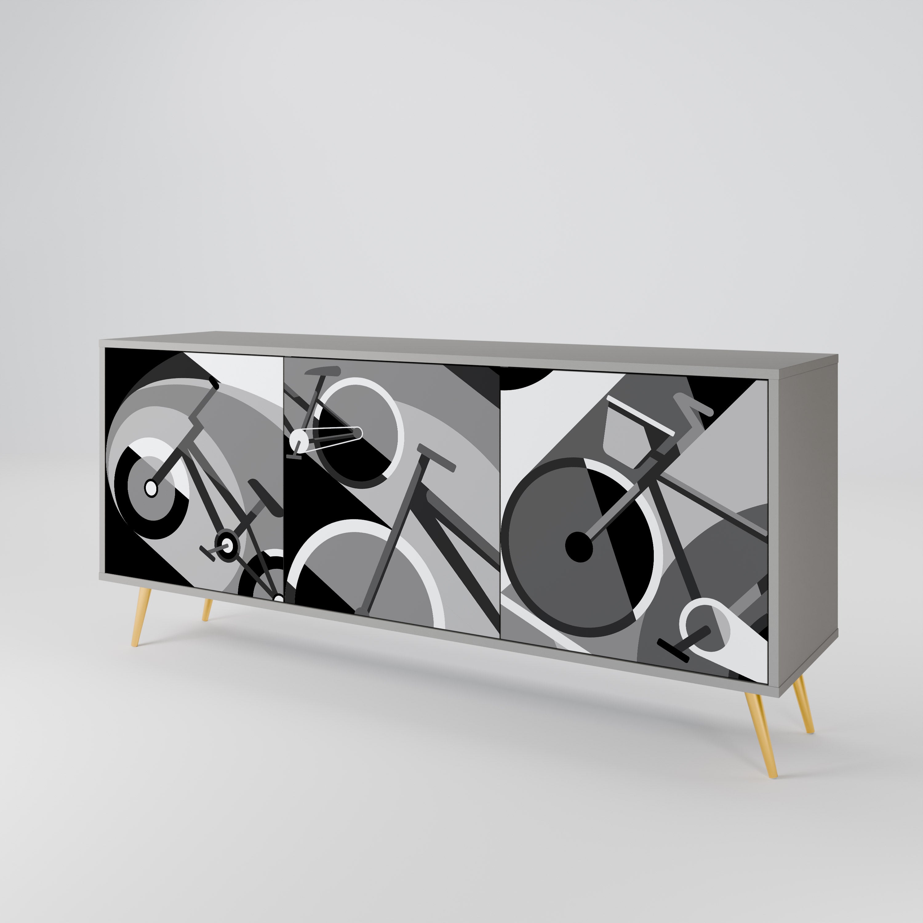 BIKE ENERGY Komoda 3-drzwiowa korpus Szary