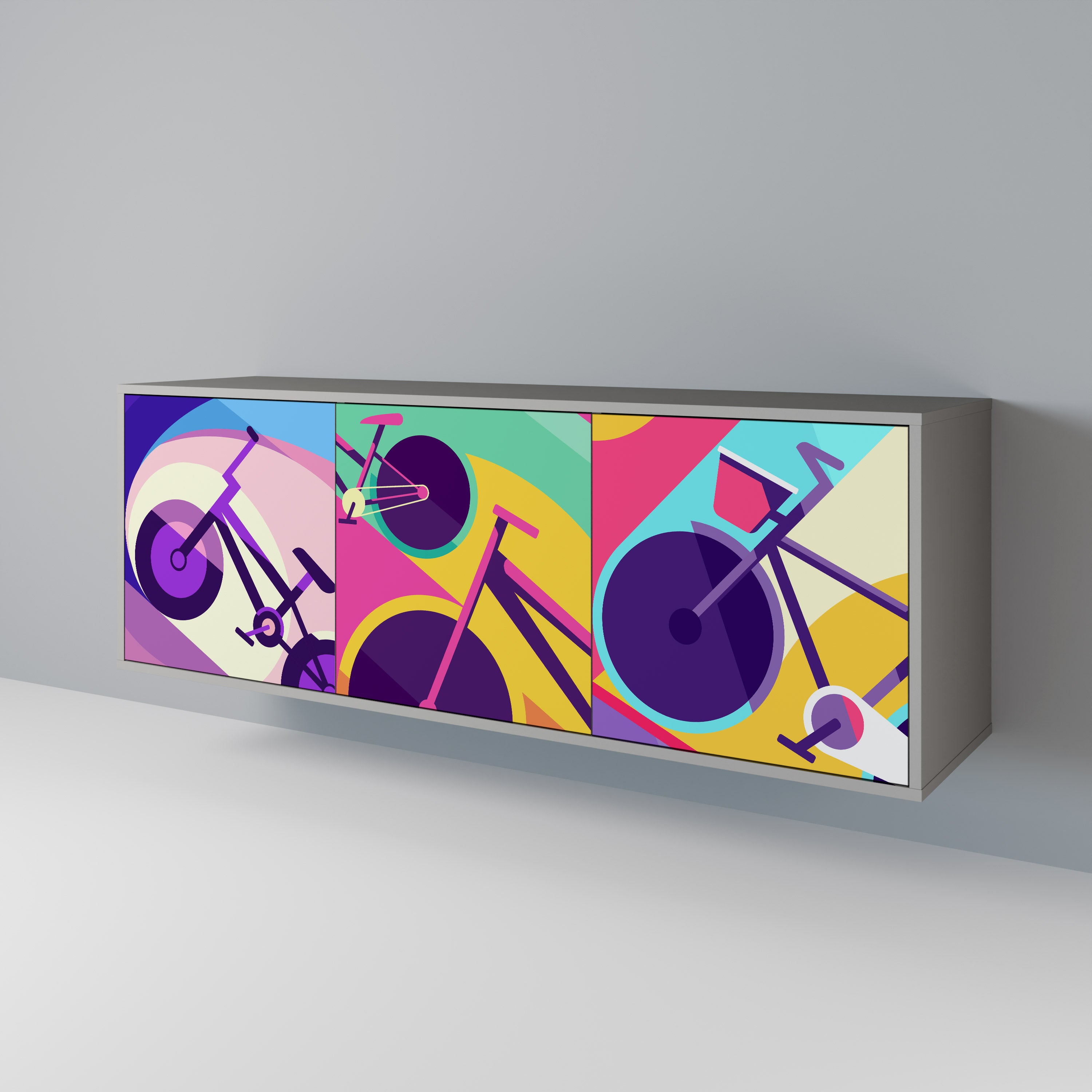 BIKE DREAMS Komoda 3-drzwiowa korpus Szary