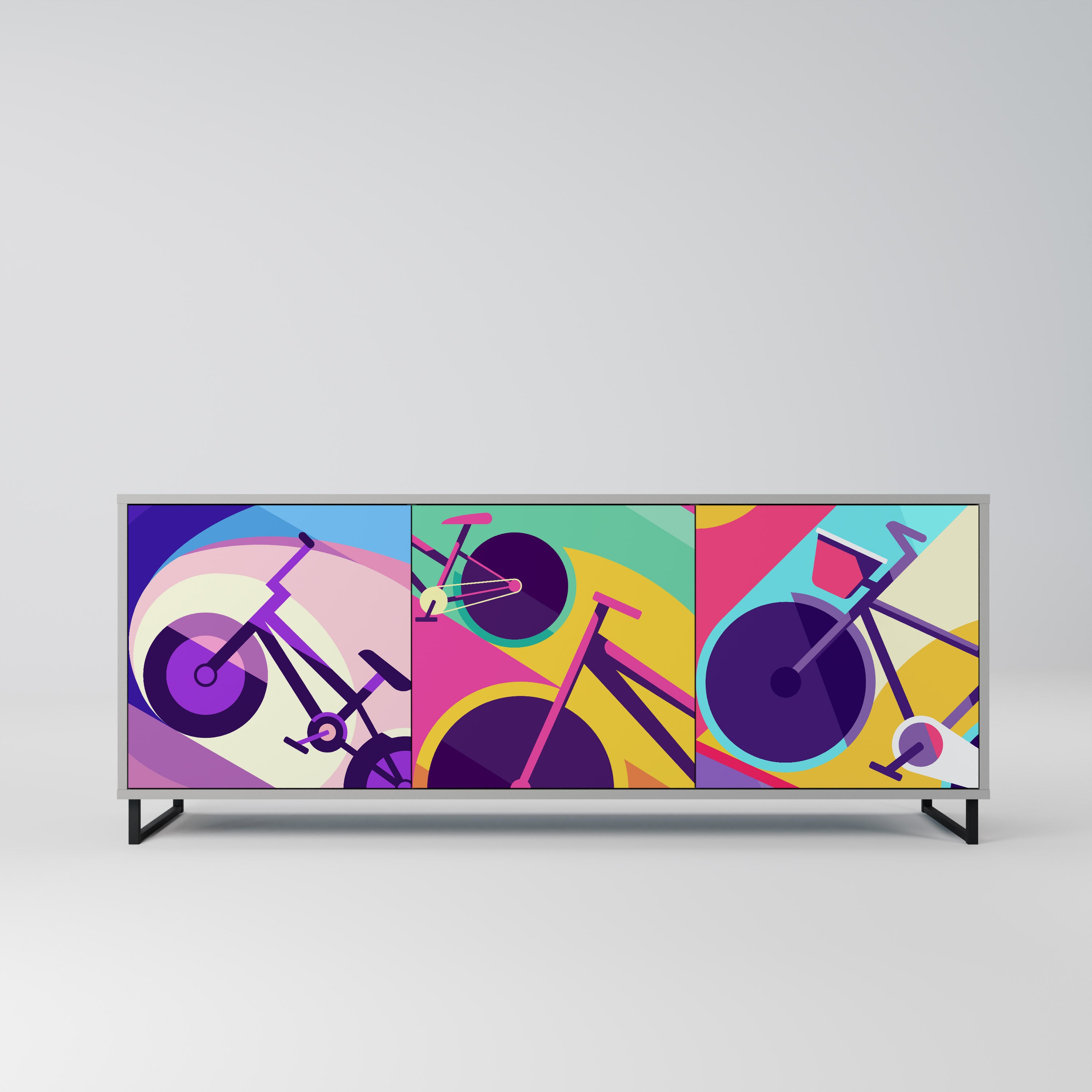 BIKE DREAMS Komoda 3-drzwiowa korpus Szary