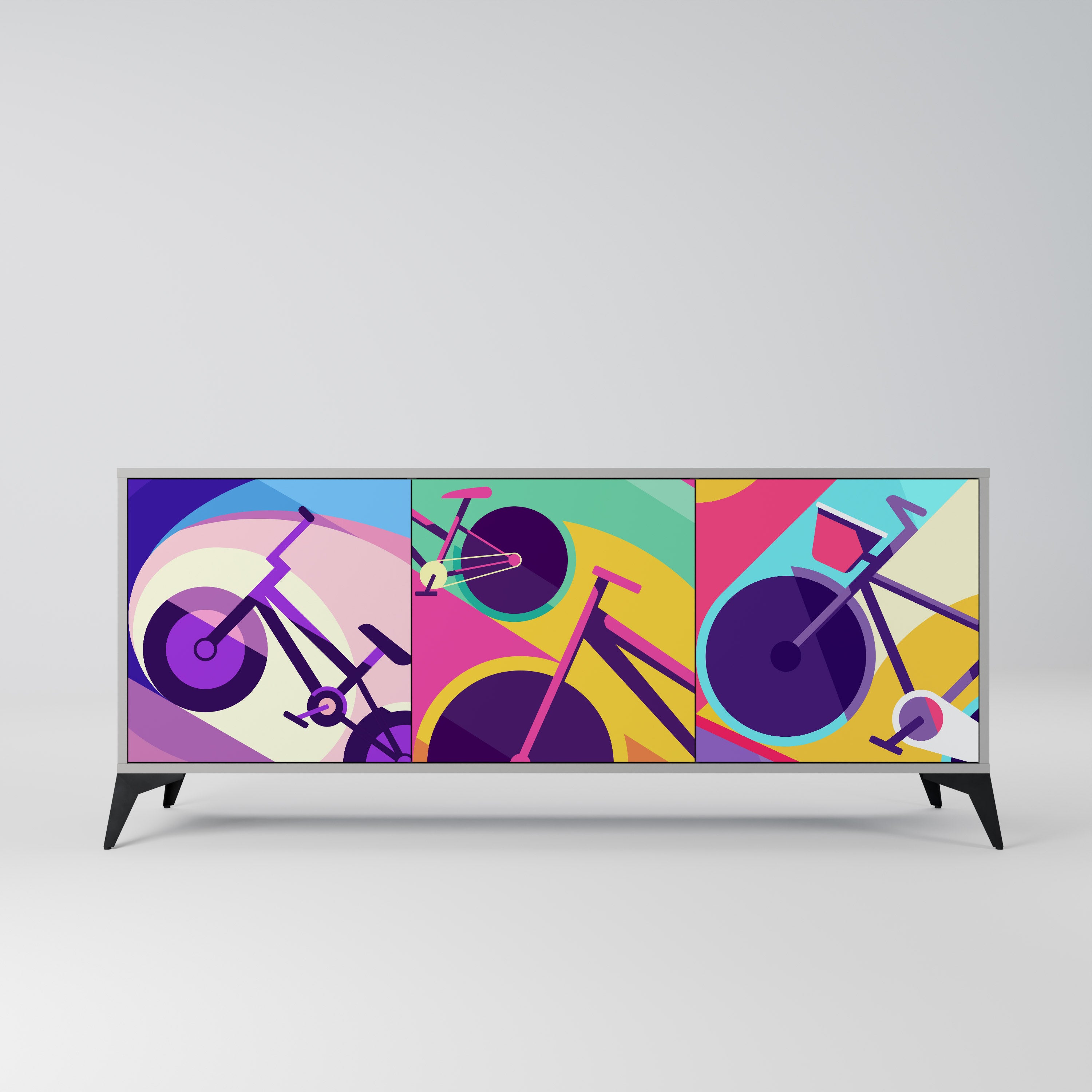 BIKE DREAMS Komoda 3-drzwiowa korpus Szary