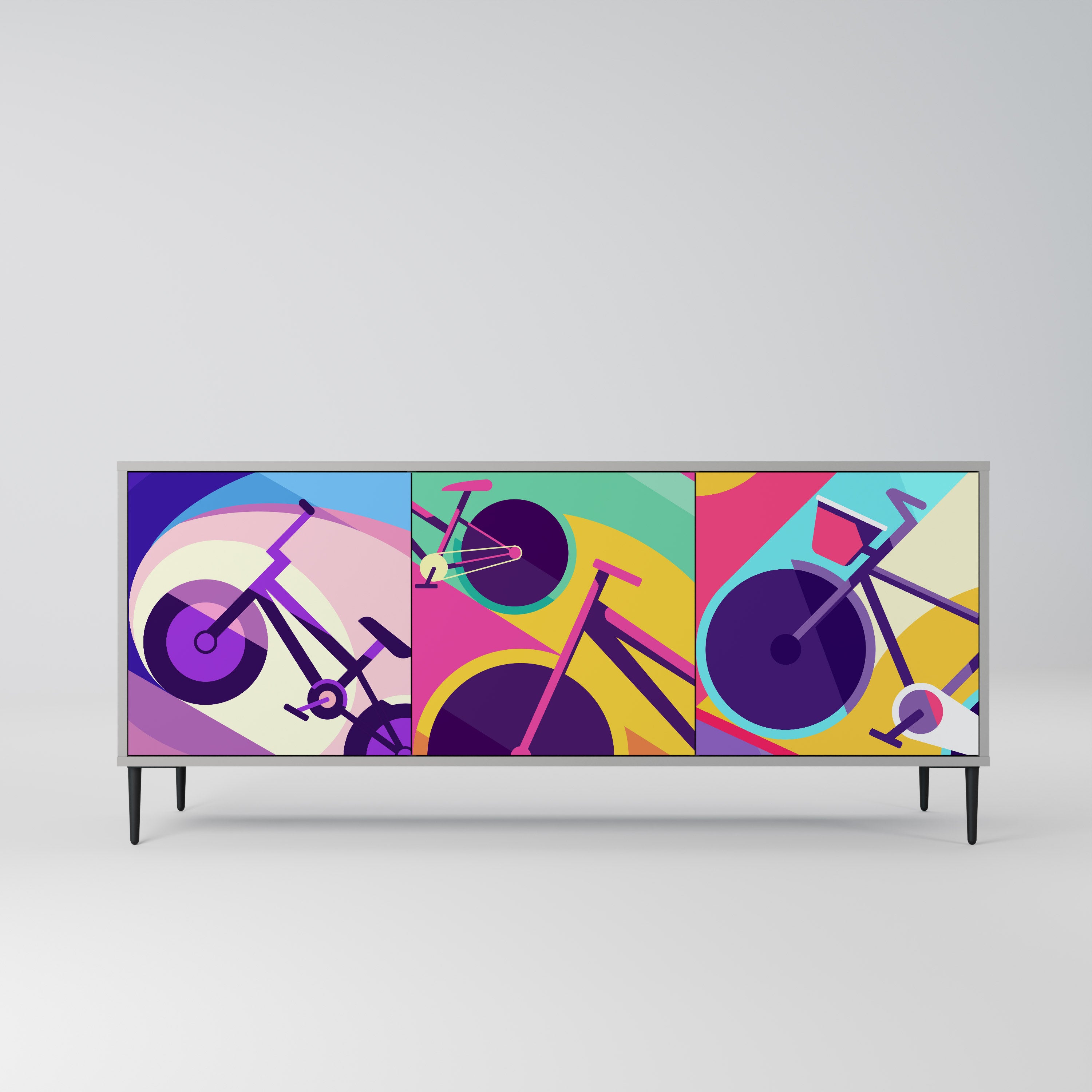 BIKE DREAMS Komoda 3-drzwiowa korpus Szary