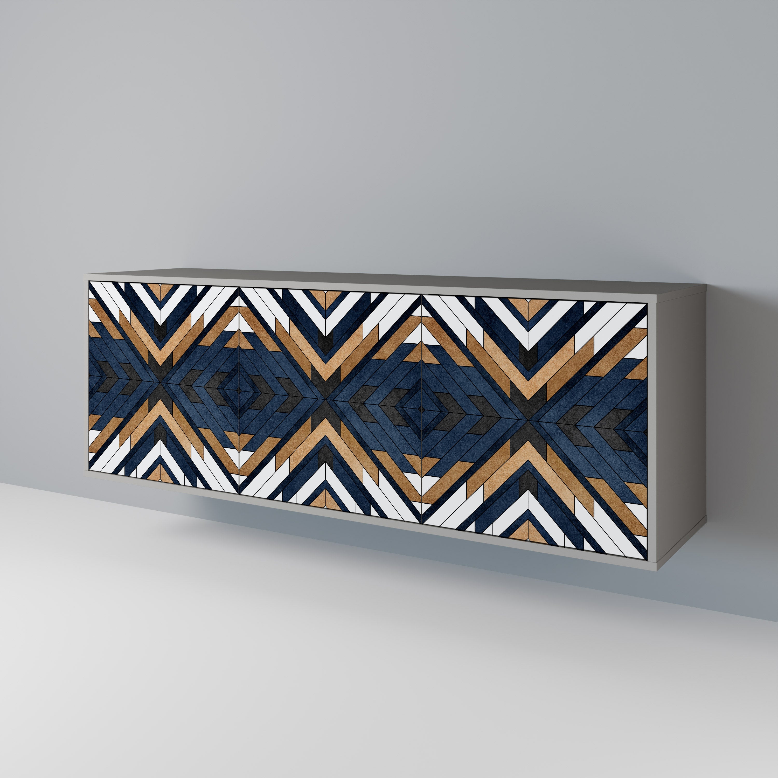 ARTFUL GEOMETRY Komoda 3-drzwiowa korpus Szary
