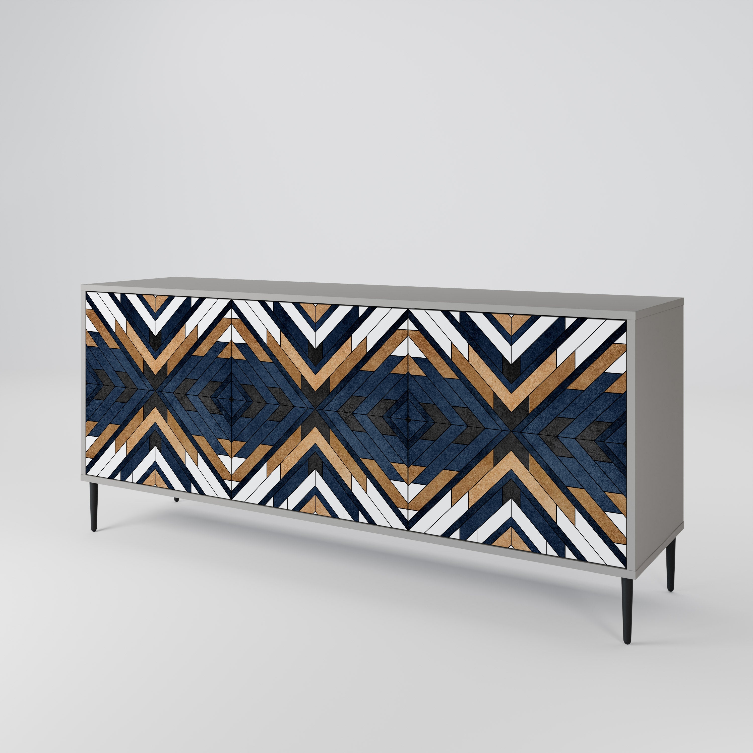 ARTFUL GEOMETRY Komoda 3-drzwiowa korpus Szary