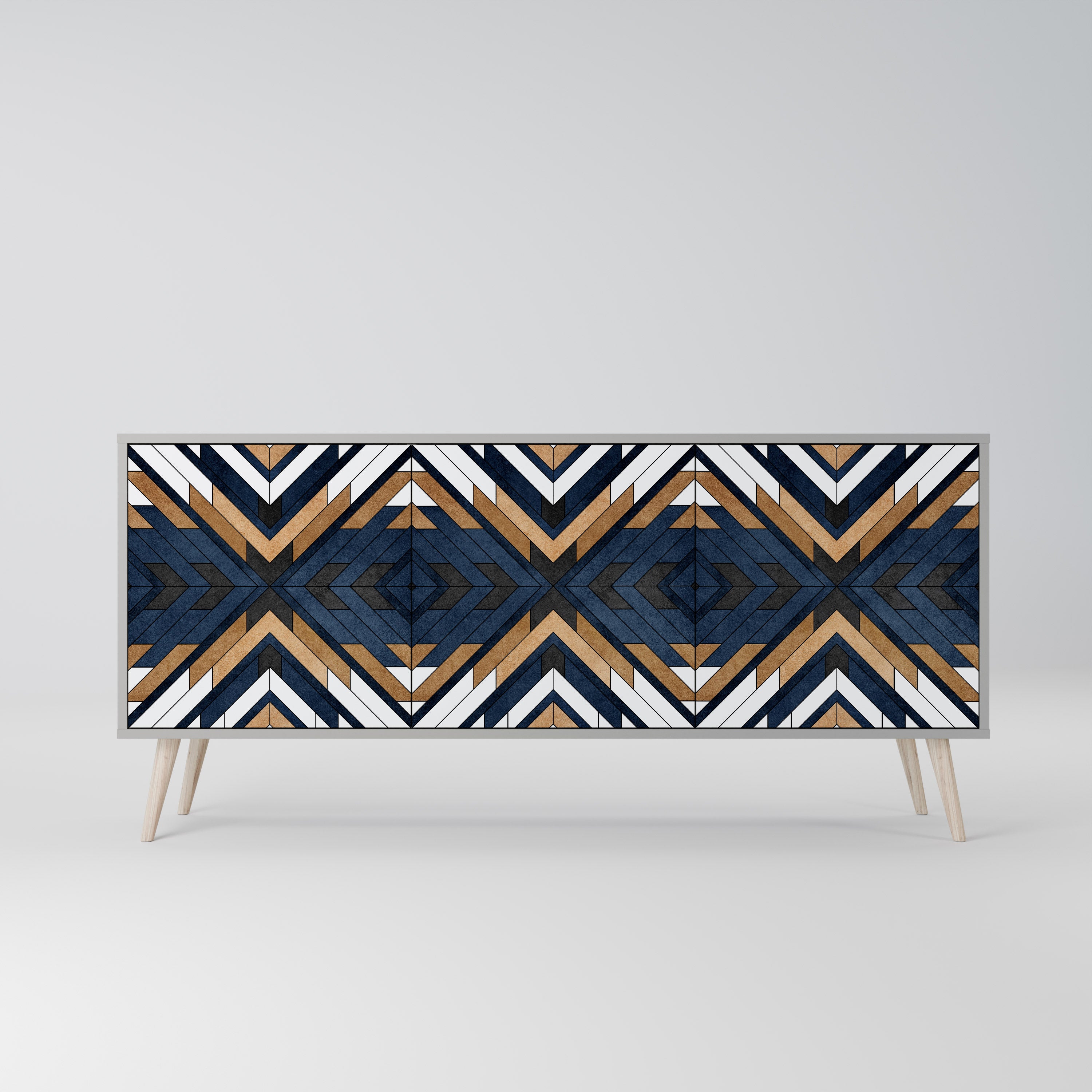 ARTFUL GEOMETRY Komoda 3-drzwiowa korpus Szary
