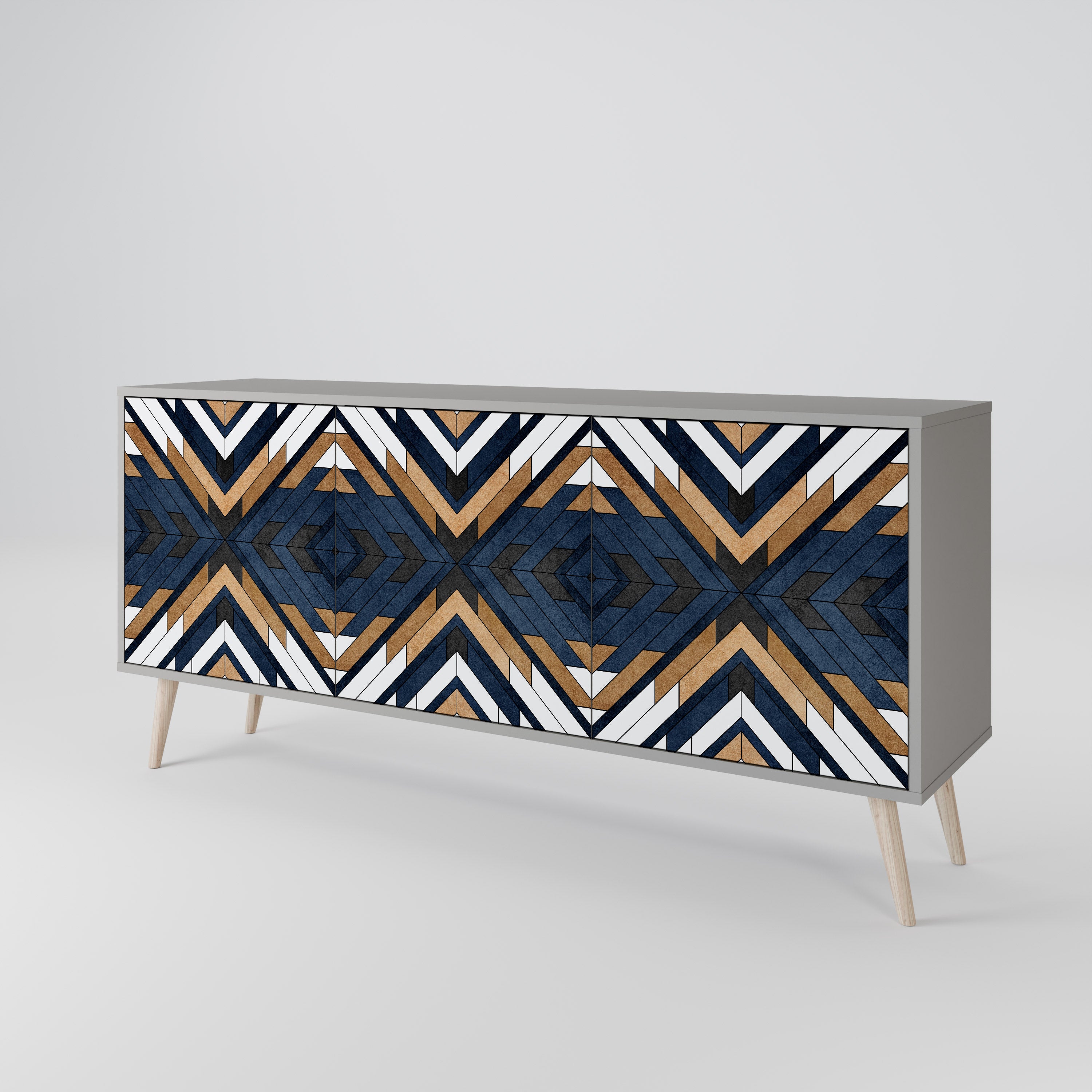 ARTFUL GEOMETRY Komoda 3-drzwiowa korpus Szary