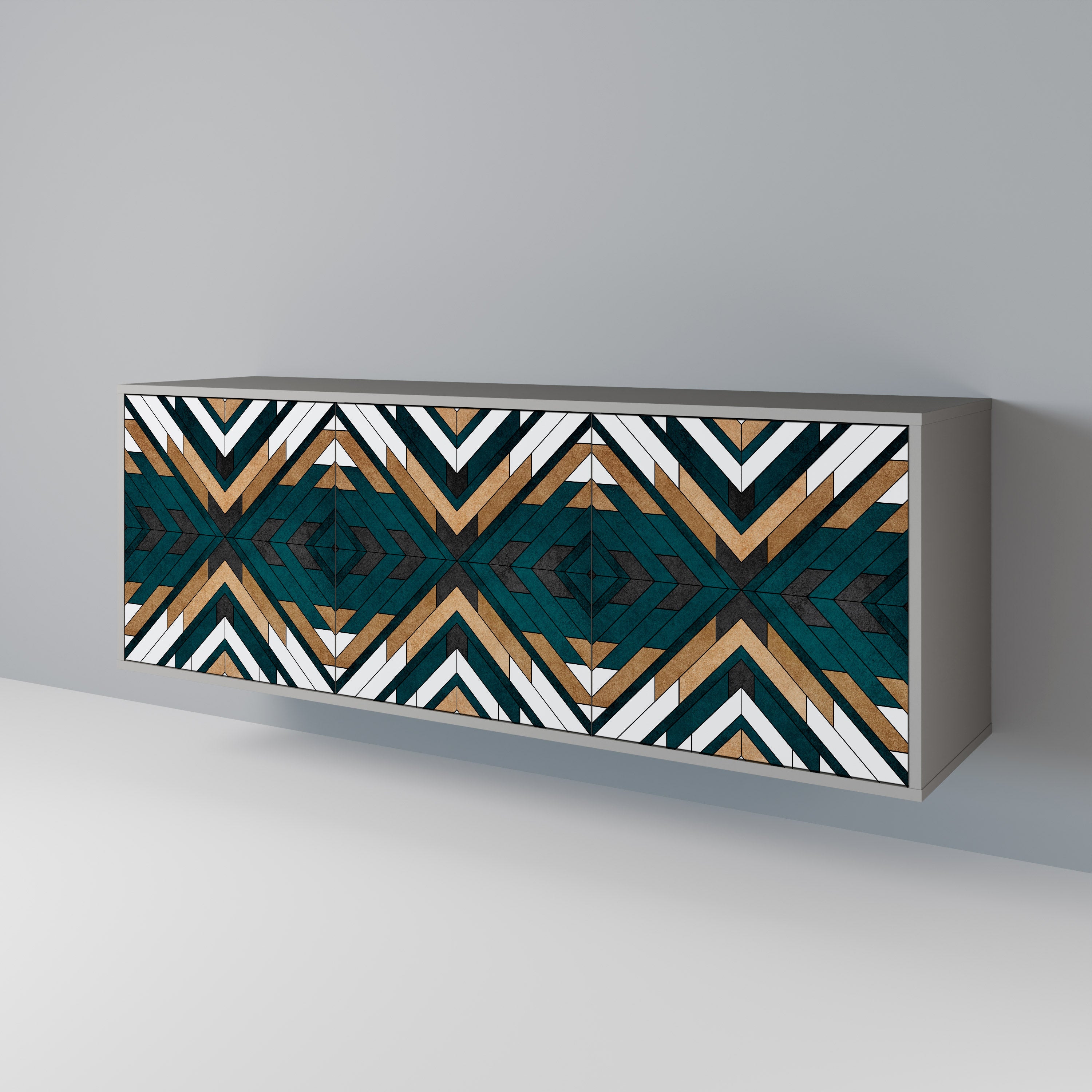 ARTISTIC GEOMETRY Komoda 3-drzwiowa korpus Szary