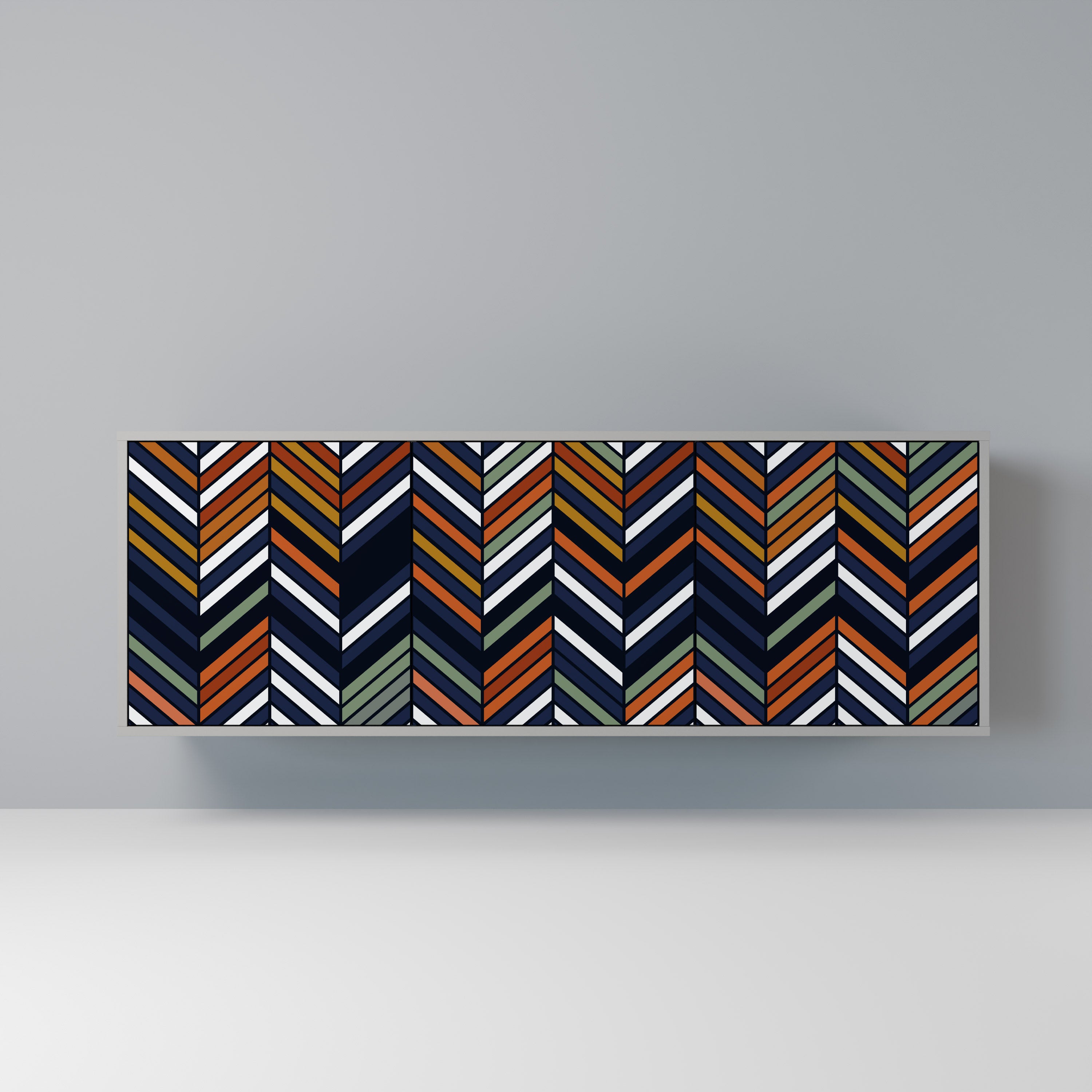 VIBRANT PATCHWORK Komoda 3-drzwiowa korpus Szary