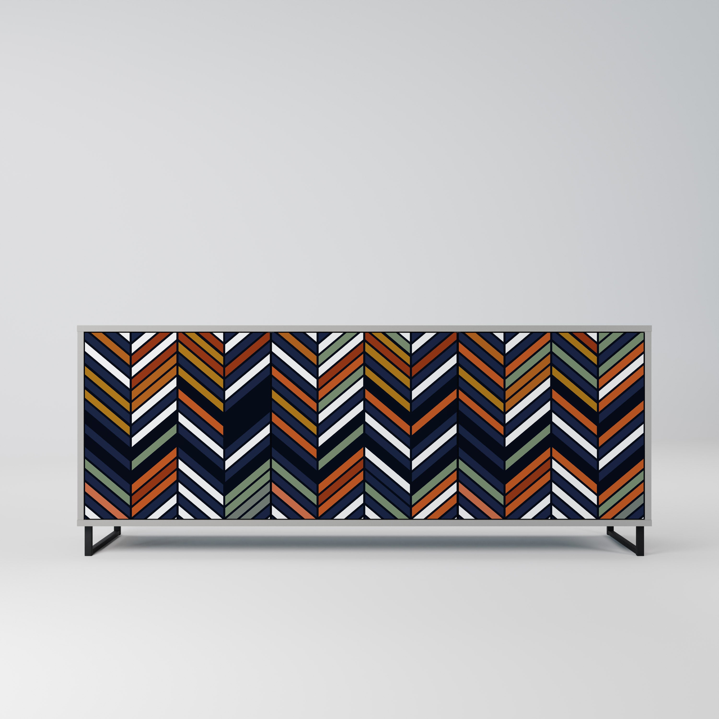 VIBRANT PATCHWORK Komoda 3-drzwiowa korpus Szary