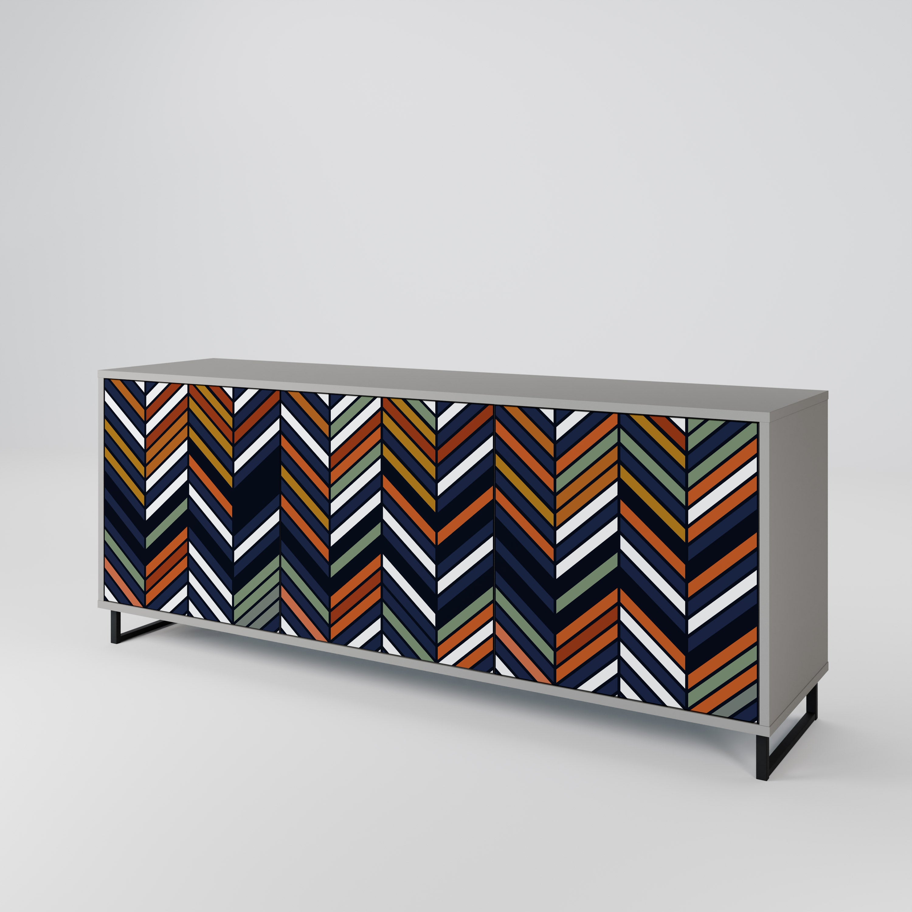 VIBRANT PATCHWORK Komoda 3-drzwiowa korpus Szary