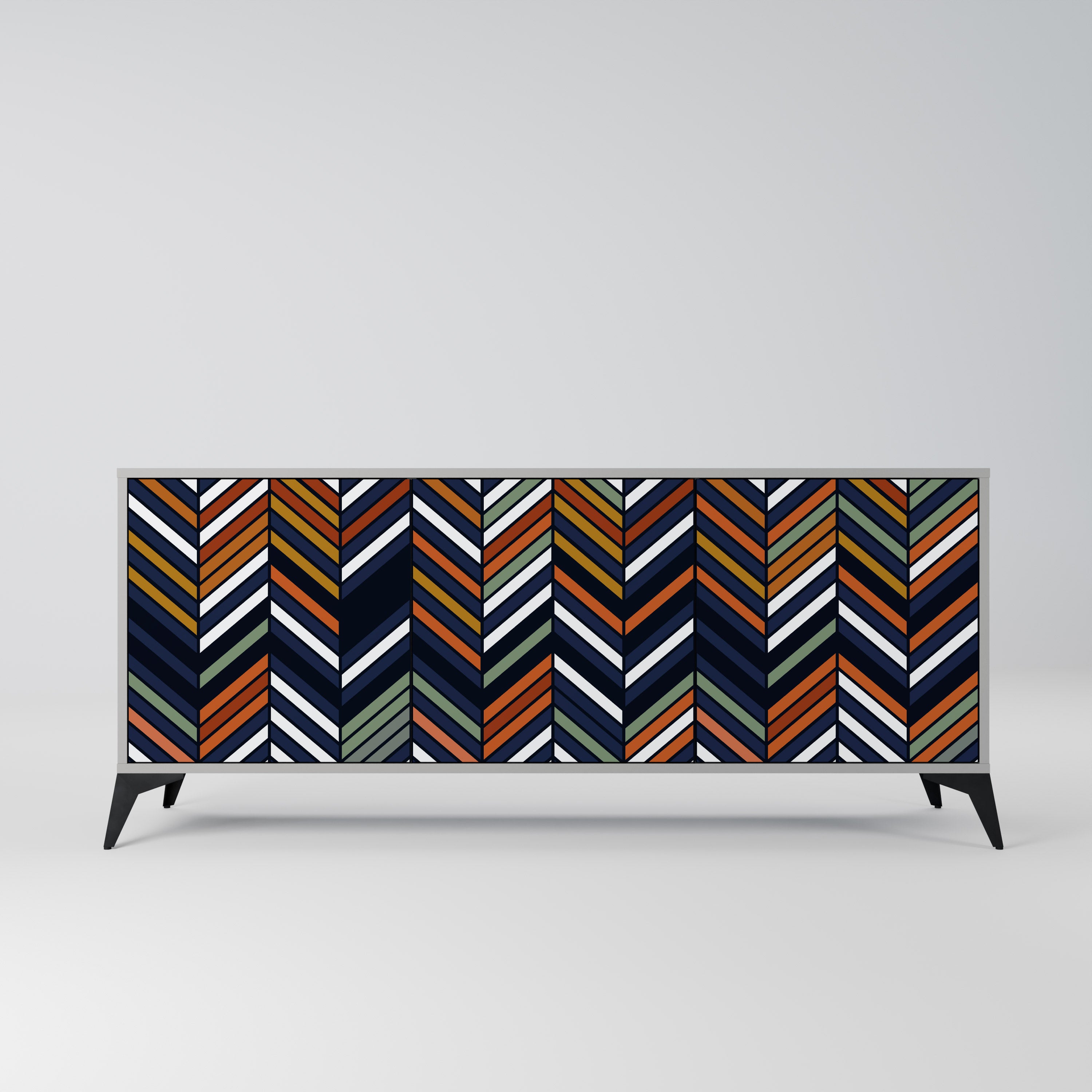 VIBRANT PATCHWORK Komoda 3-drzwiowa korpus Szary