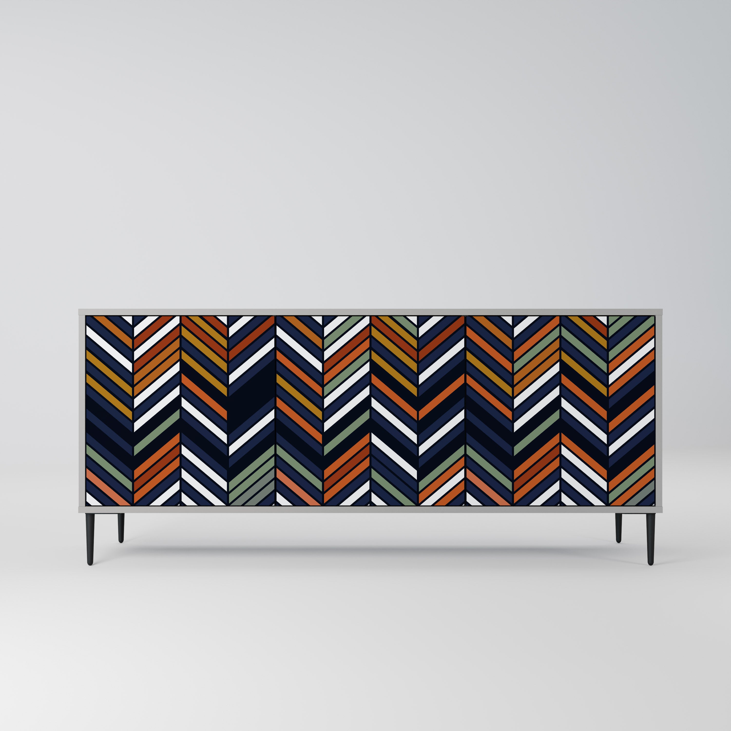 VIBRANT PATCHWORK Komoda 3-drzwiowa korpus Szary