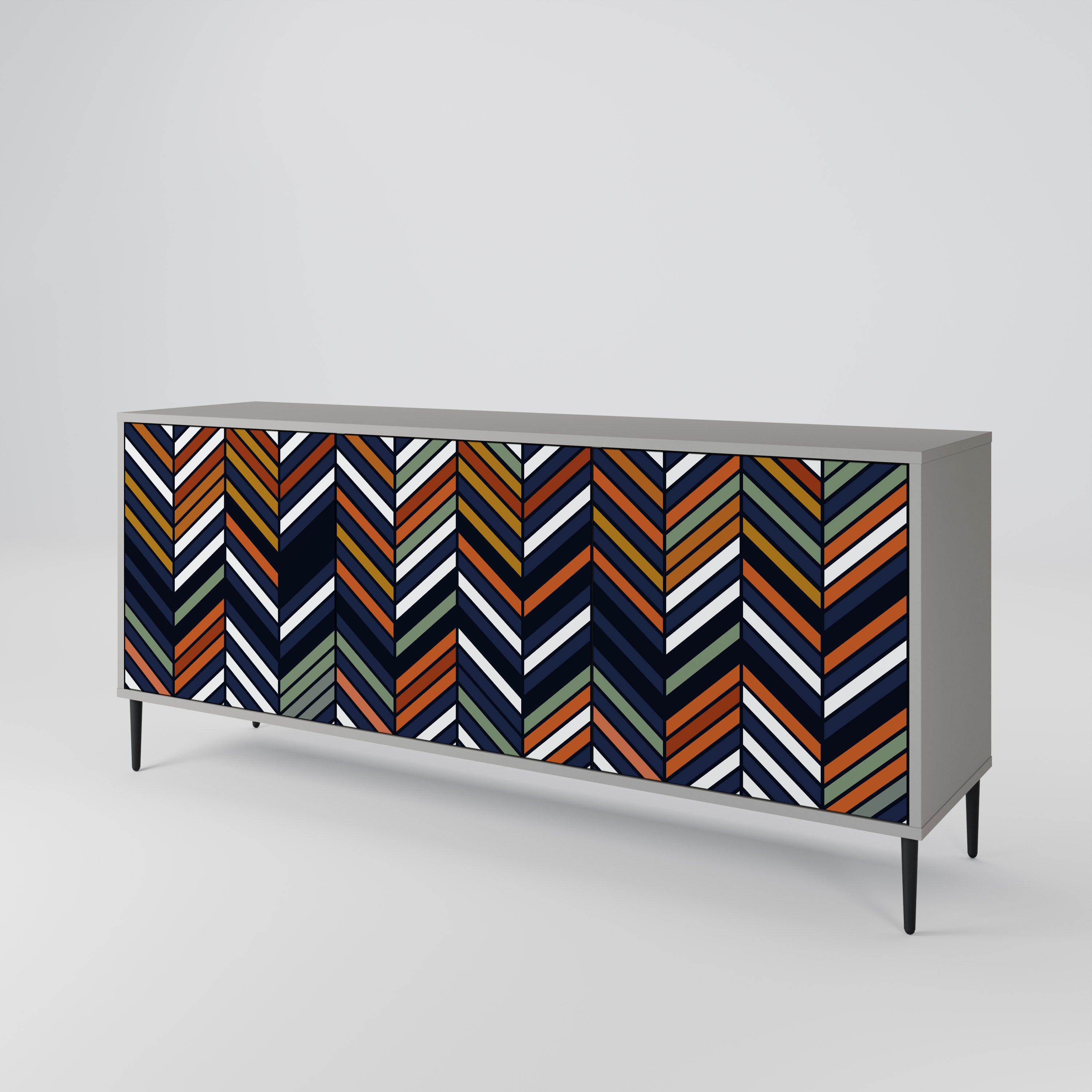 VIBRANT PATCHWORK Komoda 3-drzwiowa korpus Szary