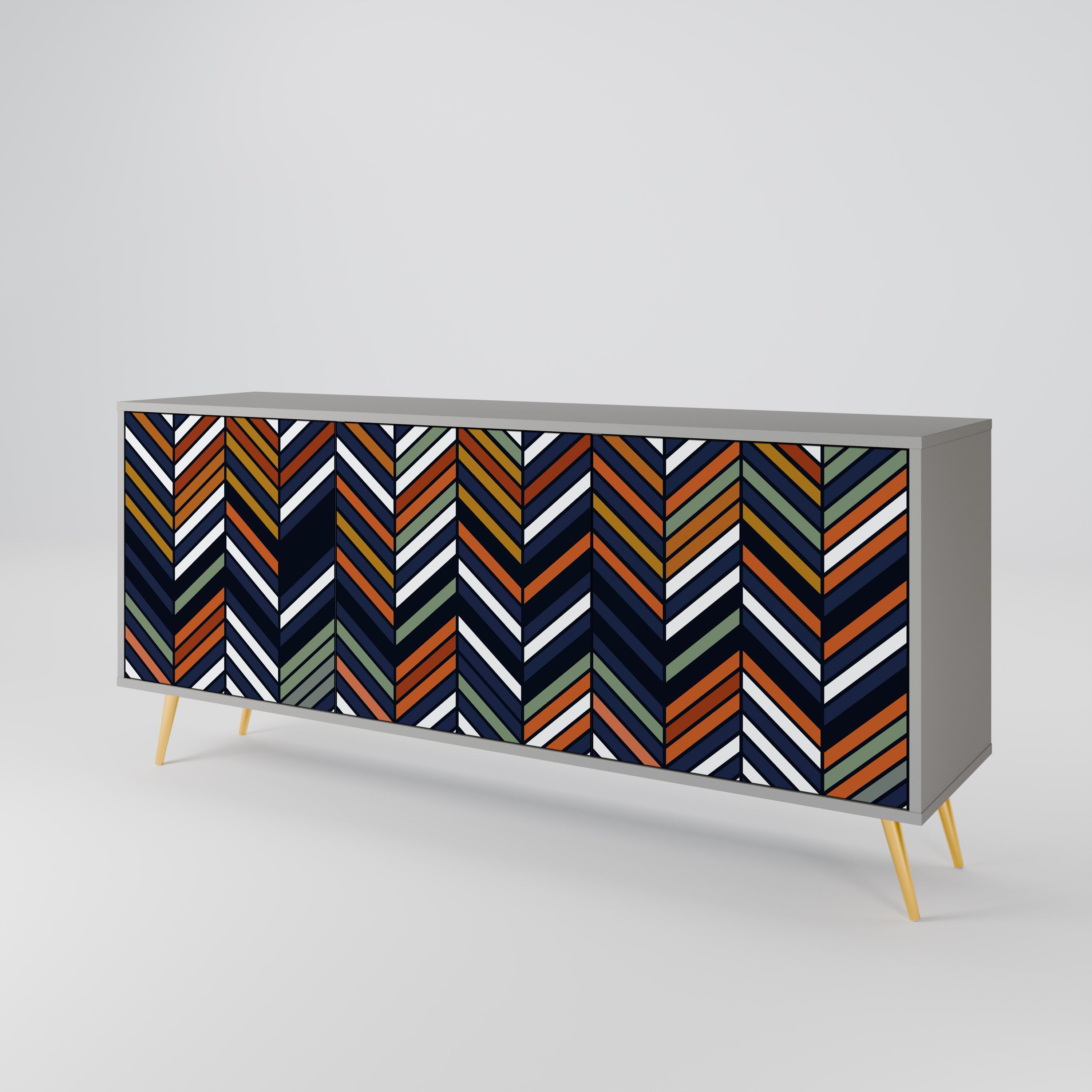 VIBRANT PATCHWORK Komoda 3-drzwiowa korpus Szary