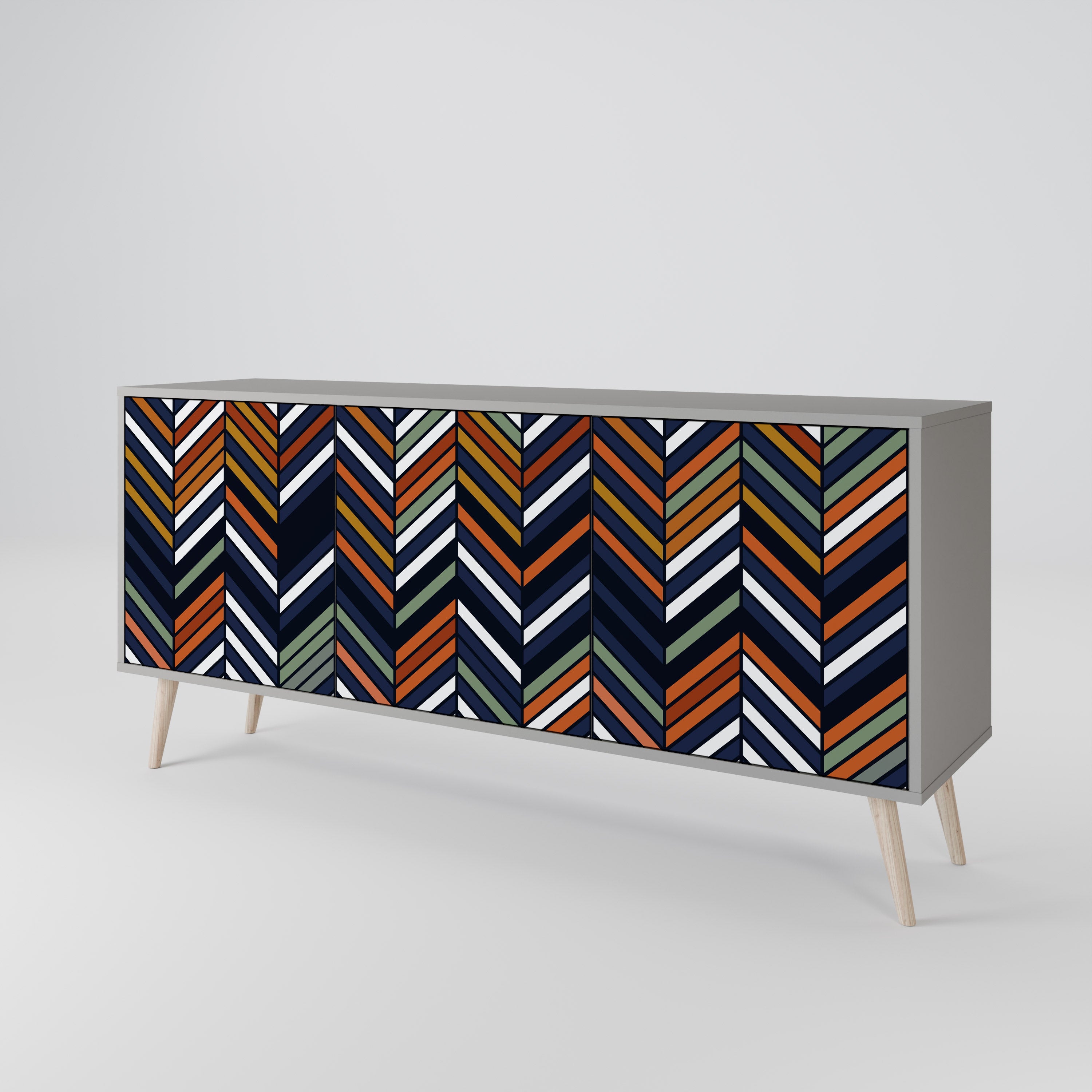 VIBRANT PATCHWORK Komoda 3-drzwiowa korpus Szary