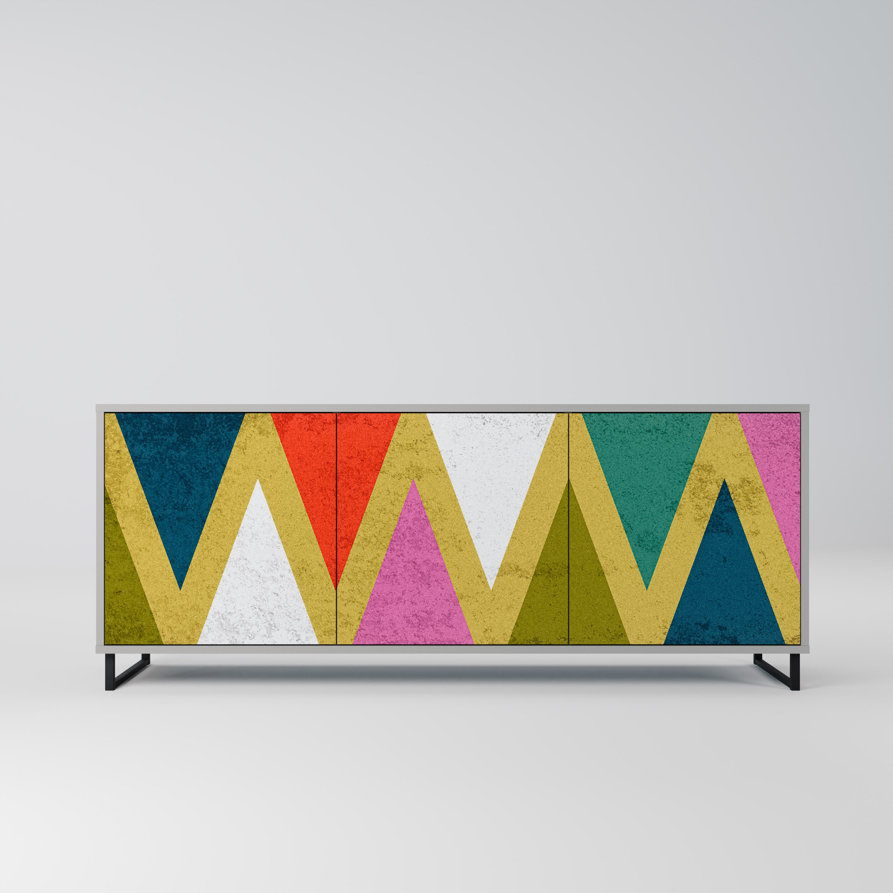 COLORFUL TRIANGLES Komoda 3-drzwiowa korpus Szary