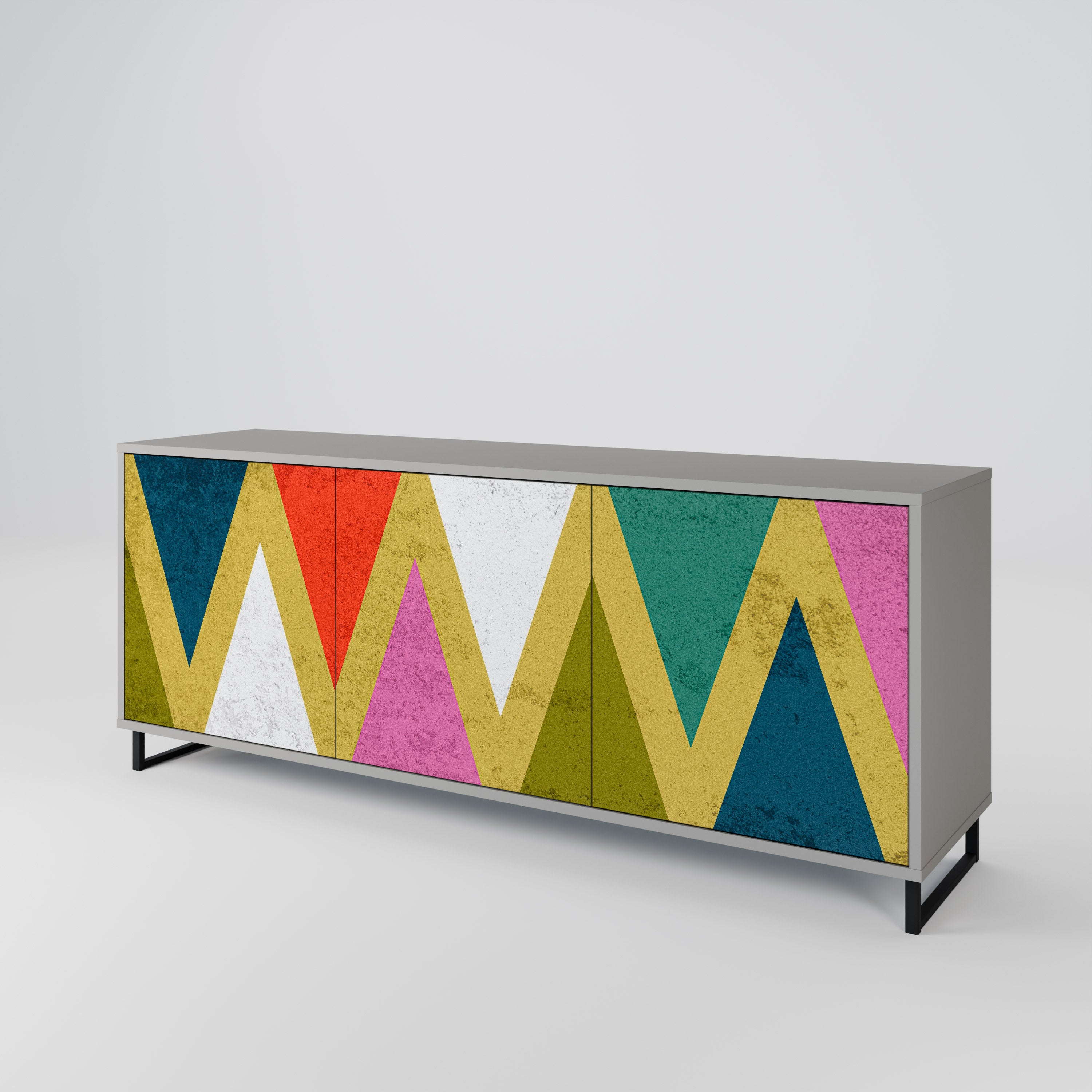 COLORFUL TRIANGLES Komoda 3-drzwiowa korpus Szary