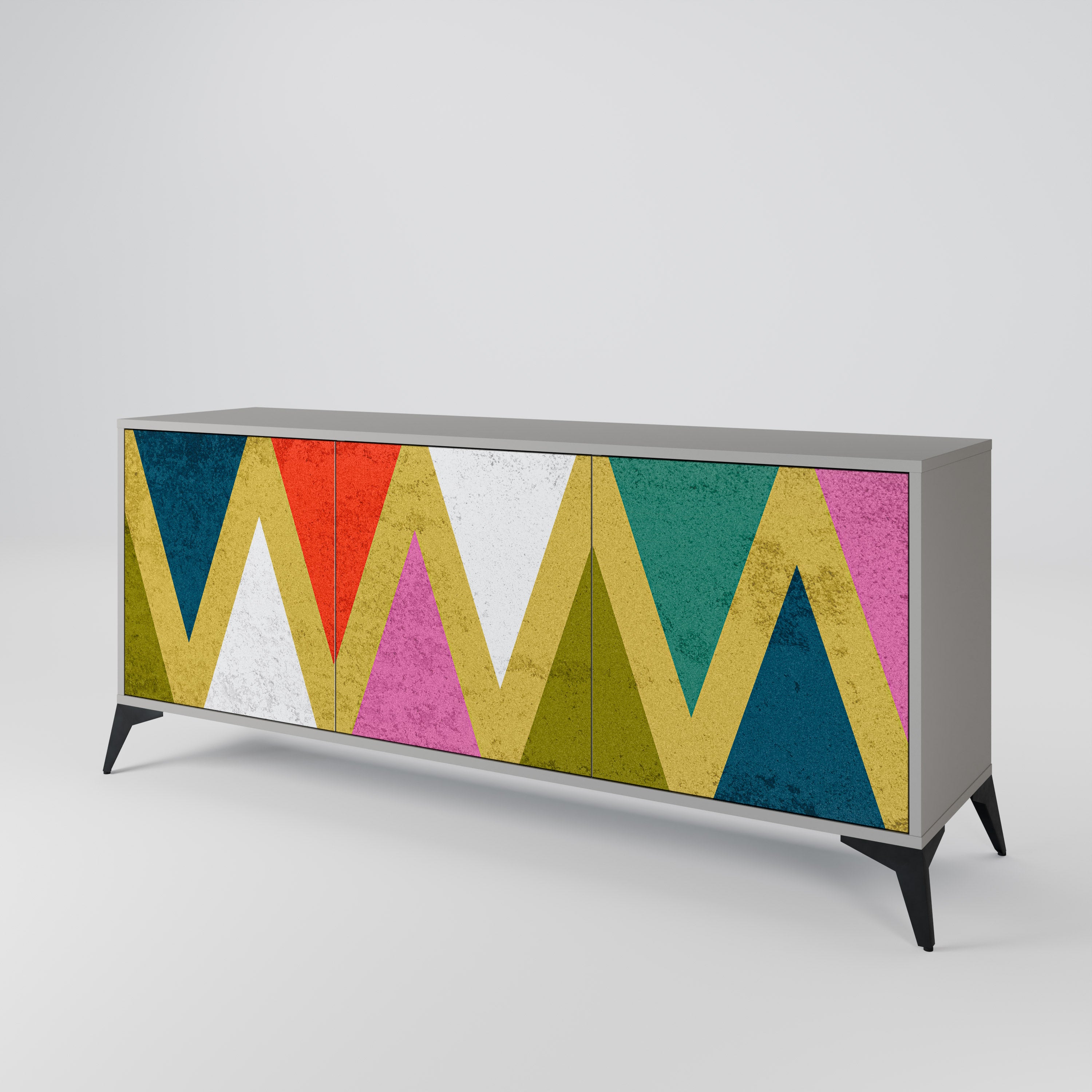 COLORFUL TRIANGLES Komoda 3-drzwiowa korpus Szary